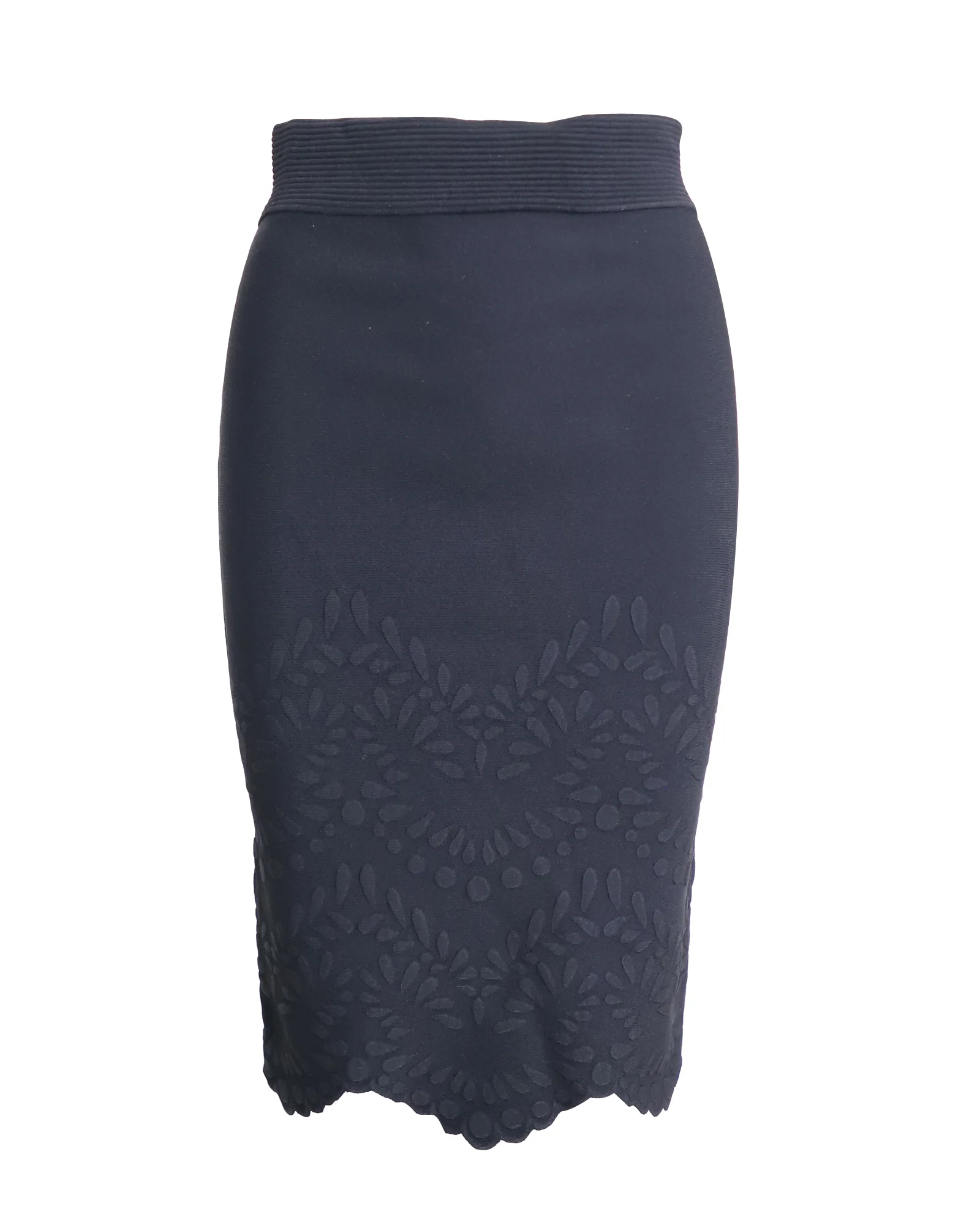 Women's Alexander McQueen Scalloped Hem Skirt and Top Set in Black Viscose - Image 4