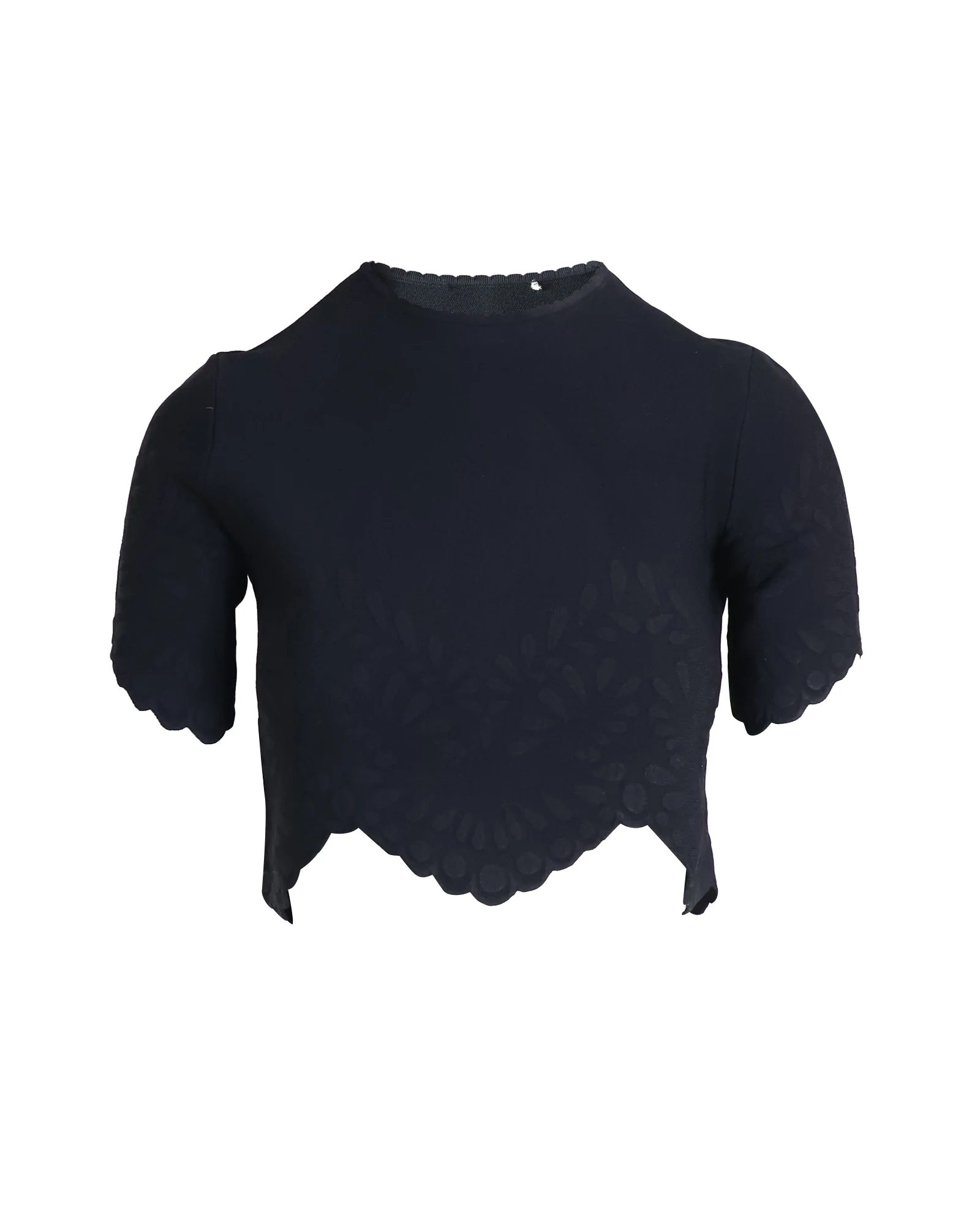 Women's Alexander McQueen Scalloped Hem Skirt and Top Set in Black Viscose - Image 9