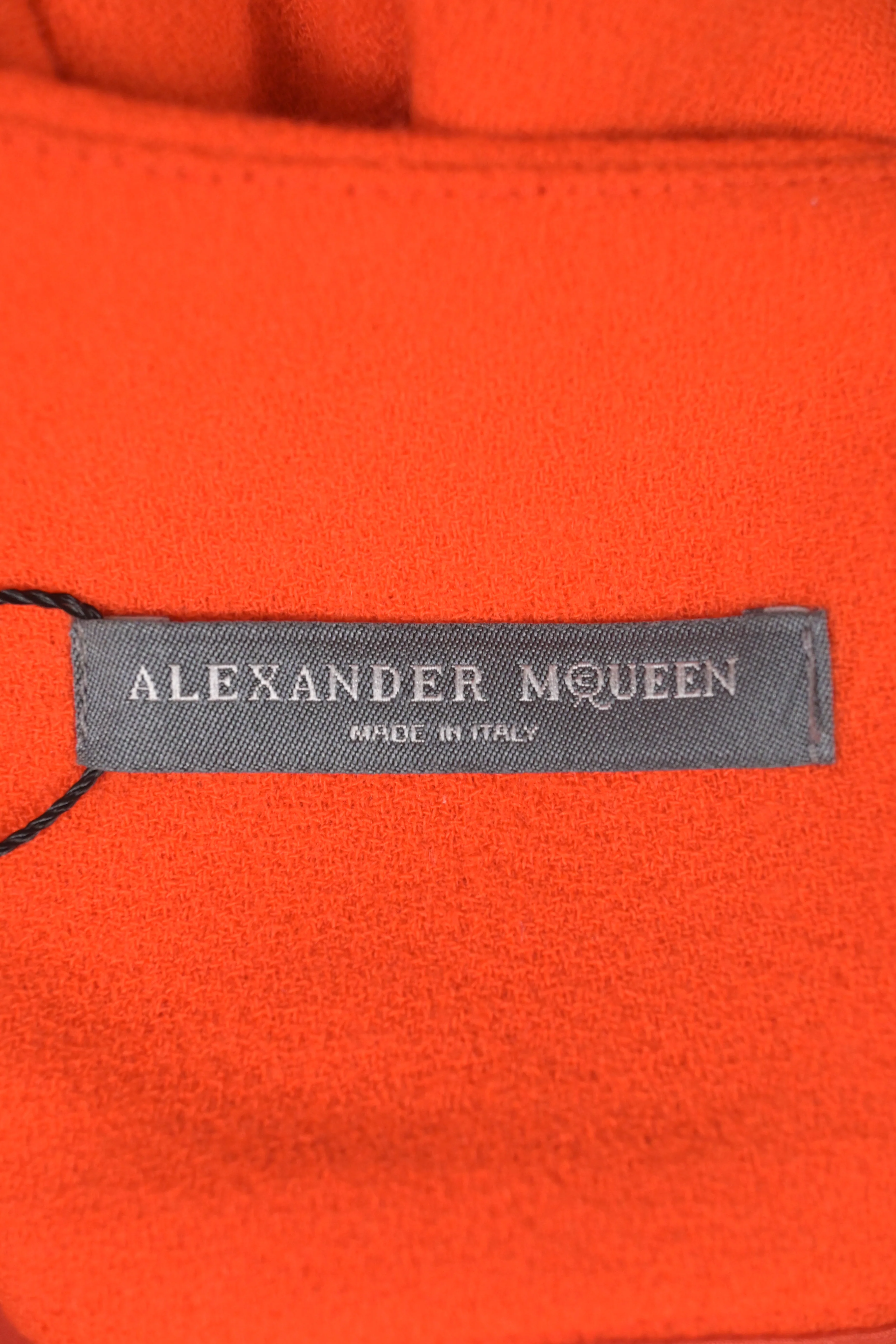 Women's Alexander McQueen Sleeveless Mini Dress in Orange Wool - Image 10