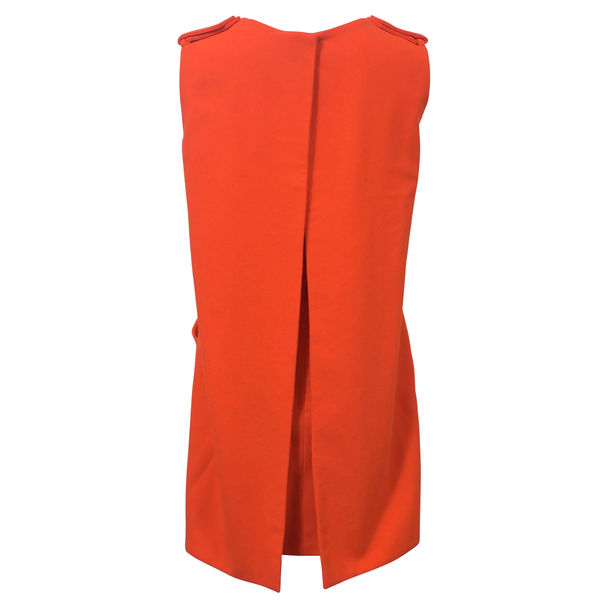 Women's Alexander McQueen Sleeveless Mini Dress in Orange Wool - Image 3