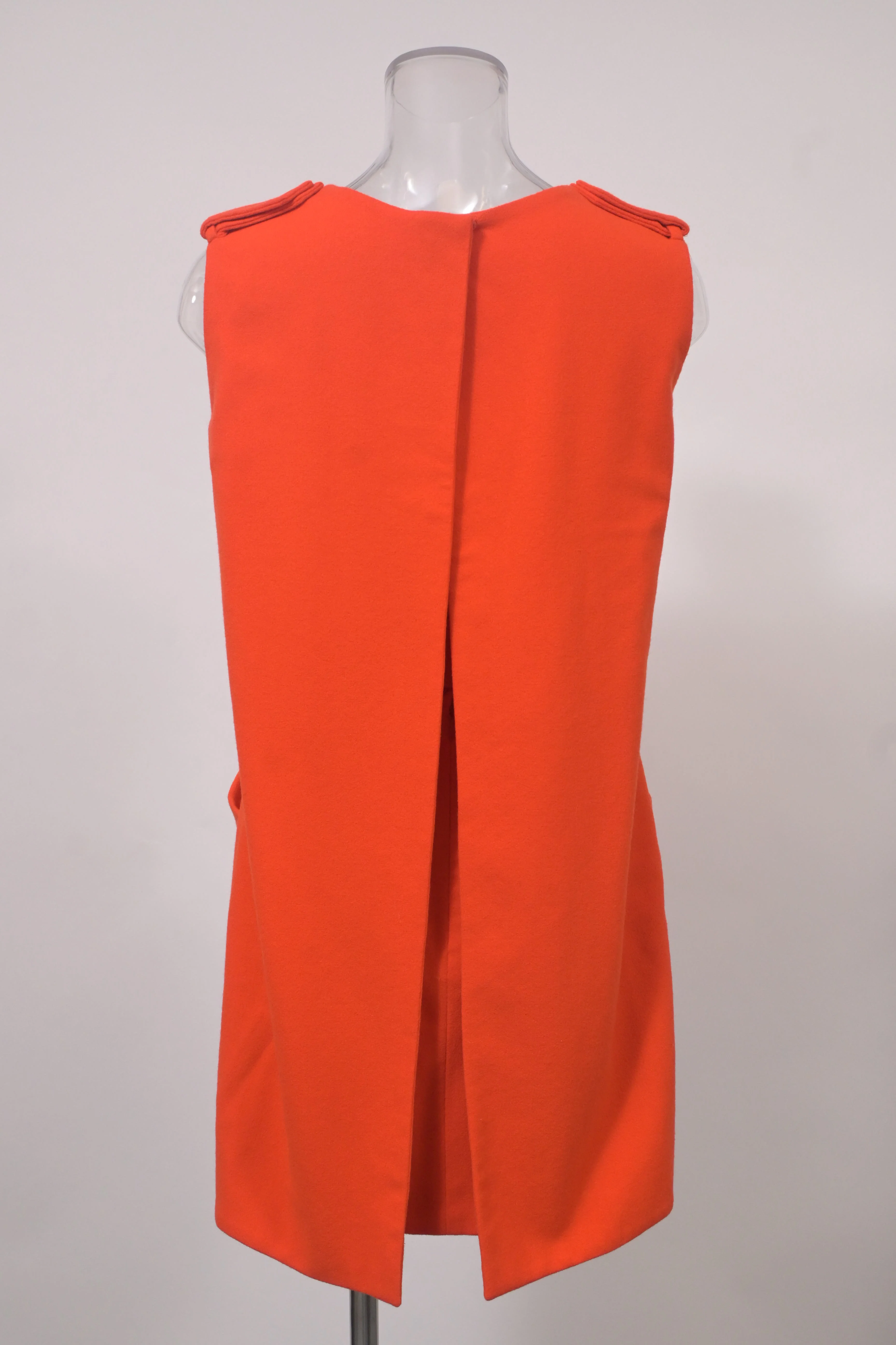 Women's Alexander McQueen Sleeveless Mini Dress in Orange Wool - Image 8