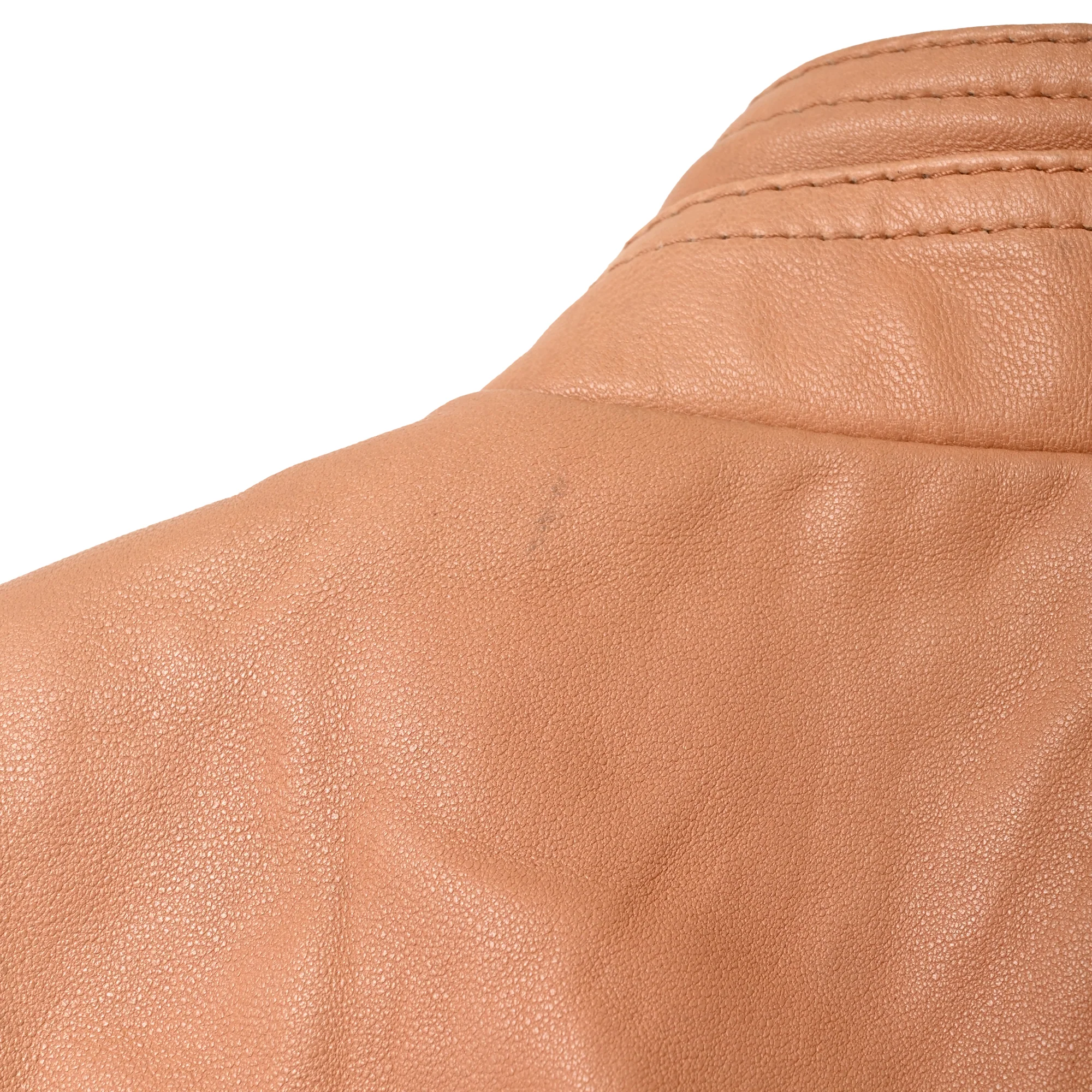 Women's Alexander Mcqueen Zip-Up Biker Jacket in Brown Leather - Image 10