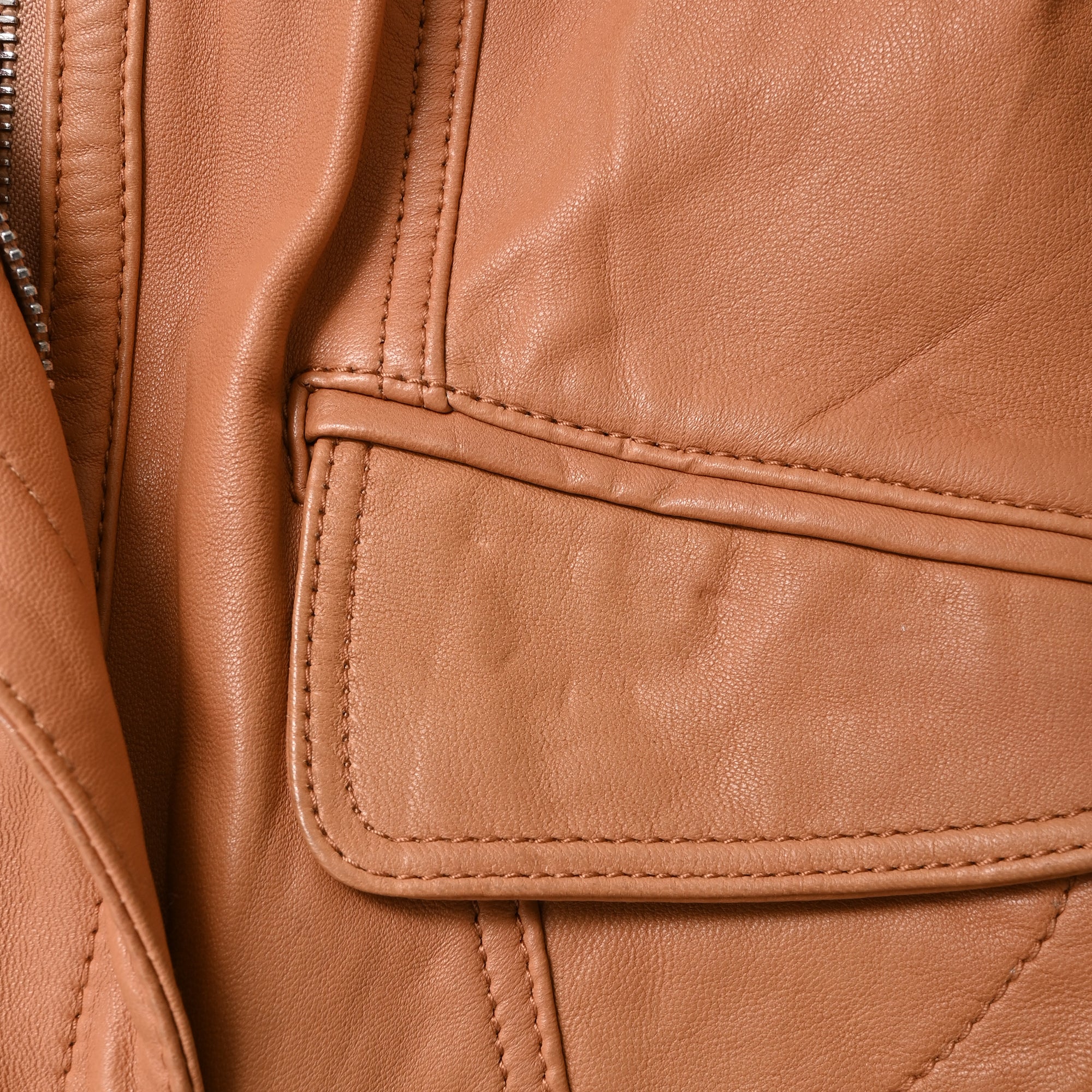 Women's Alexander Mcqueen Zip-Up Biker Jacket in Brown Leather - Image 6