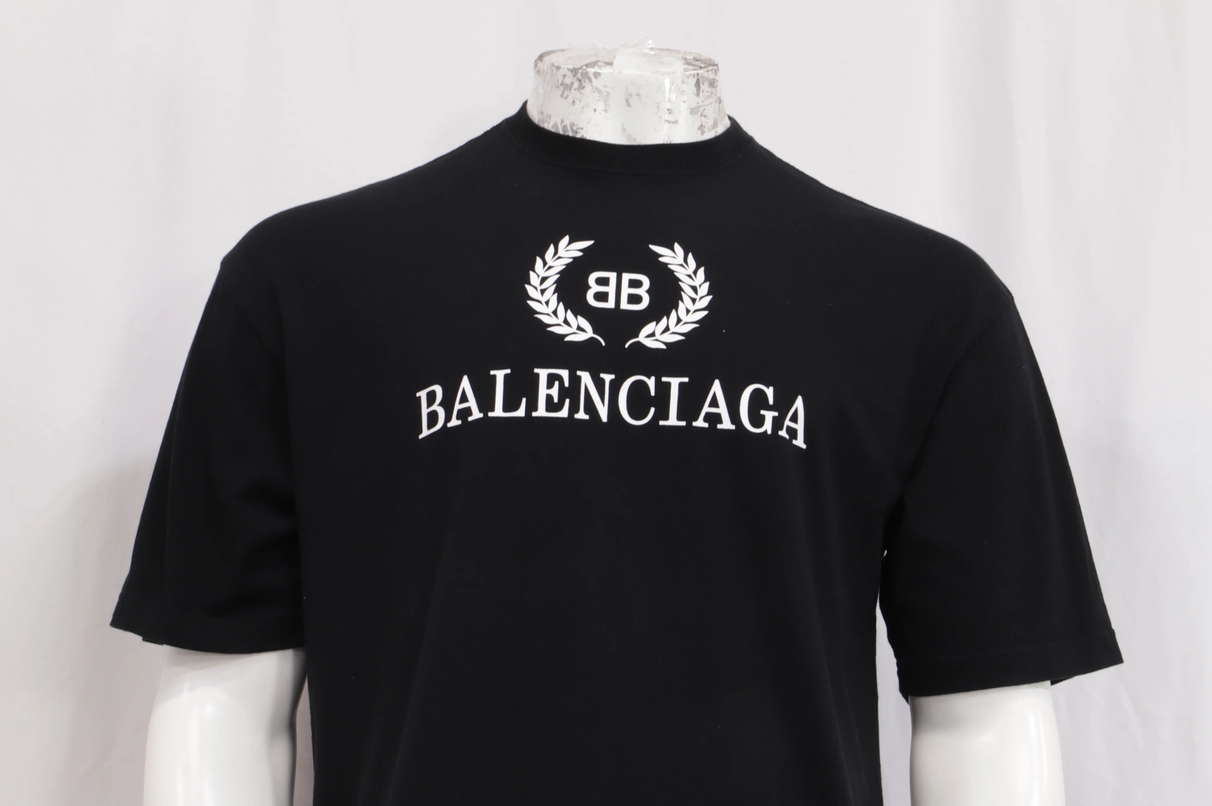 Men's Balenciaga BB Logo-Print T-Shirt in Black Cotton - Image 9