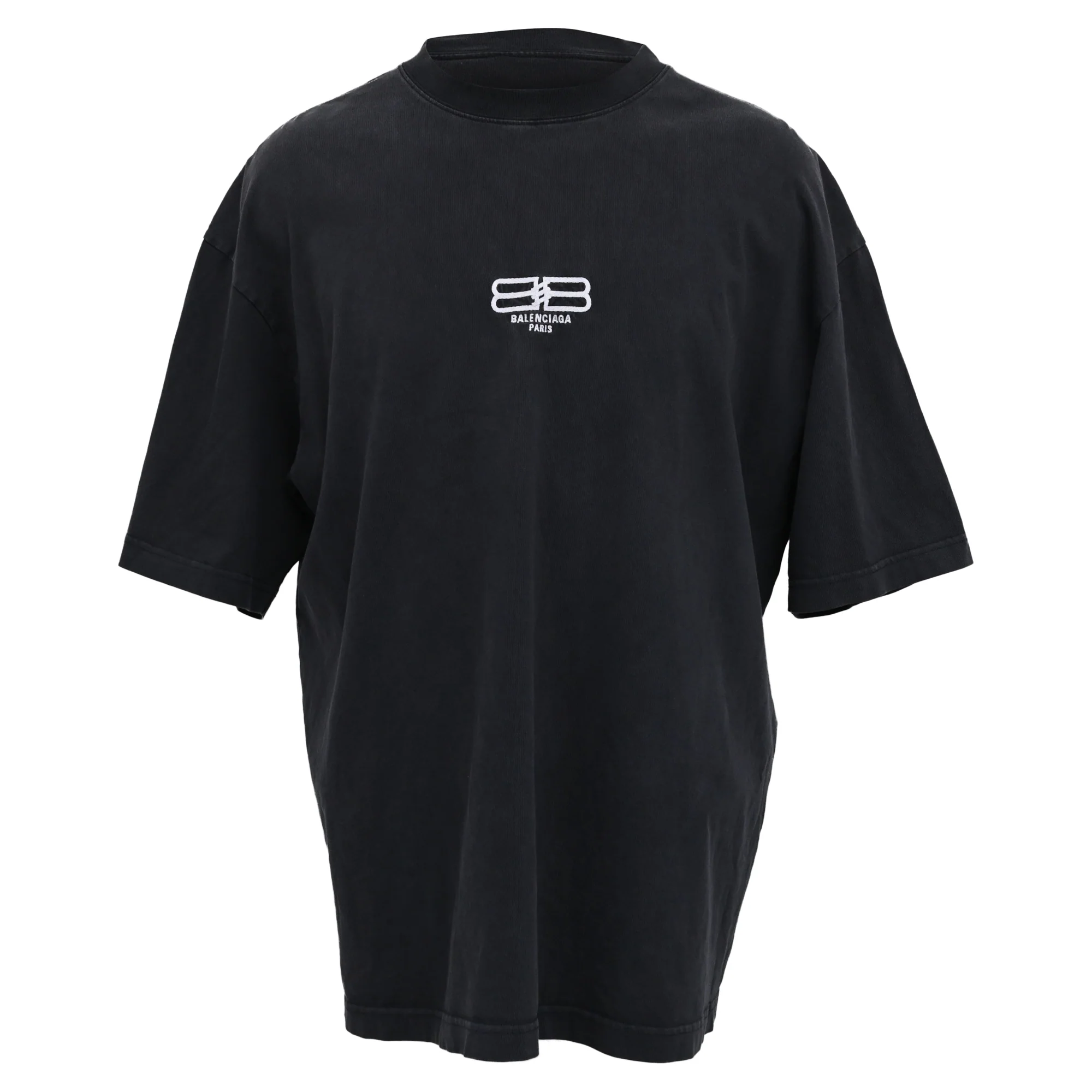 Men's Balenciaga BB Paris Icon Medium Fit T-Shirt in Black Cotton
