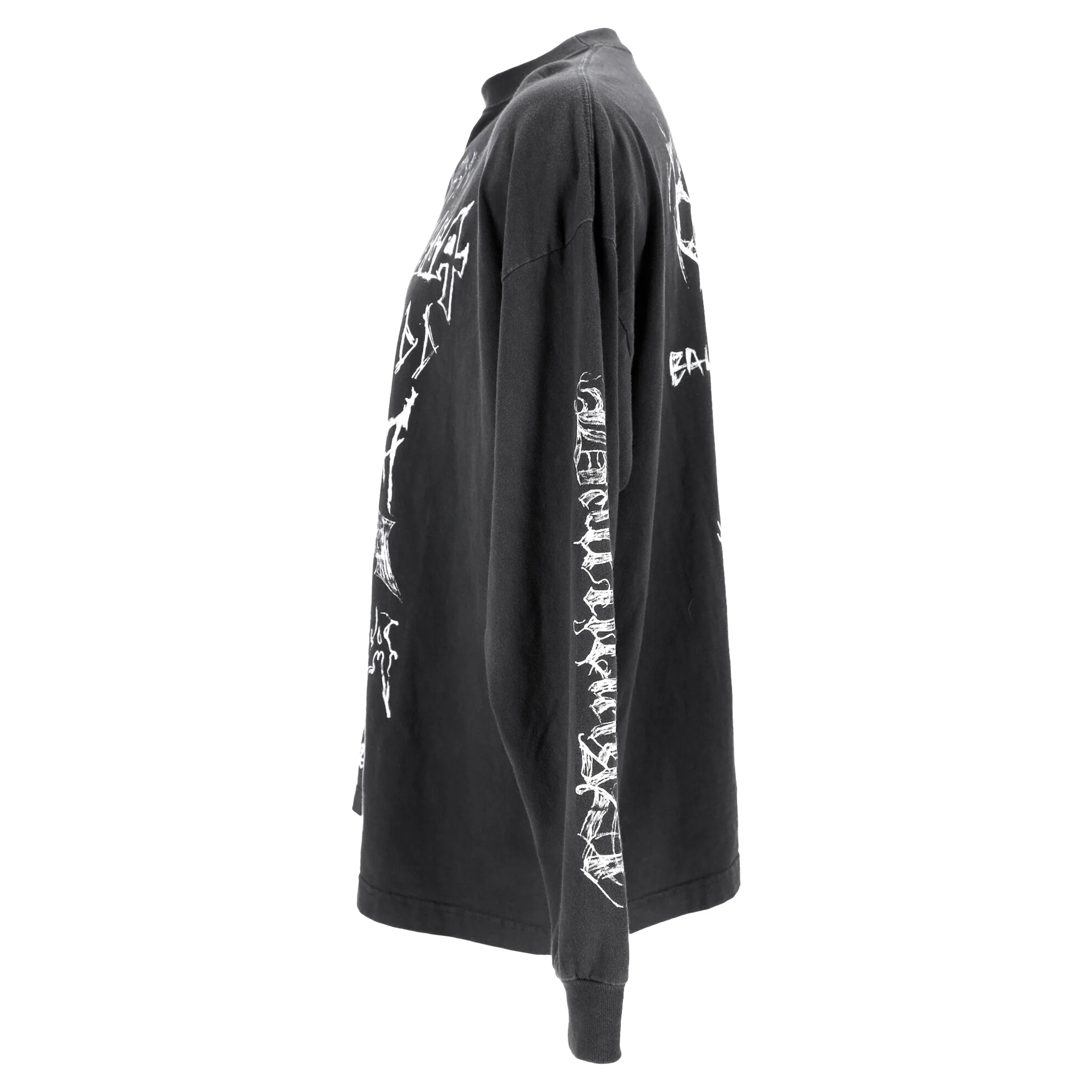 Men's Balenciaga DIY Metal Printed Sweatshirt in Black Cotton - Image 2