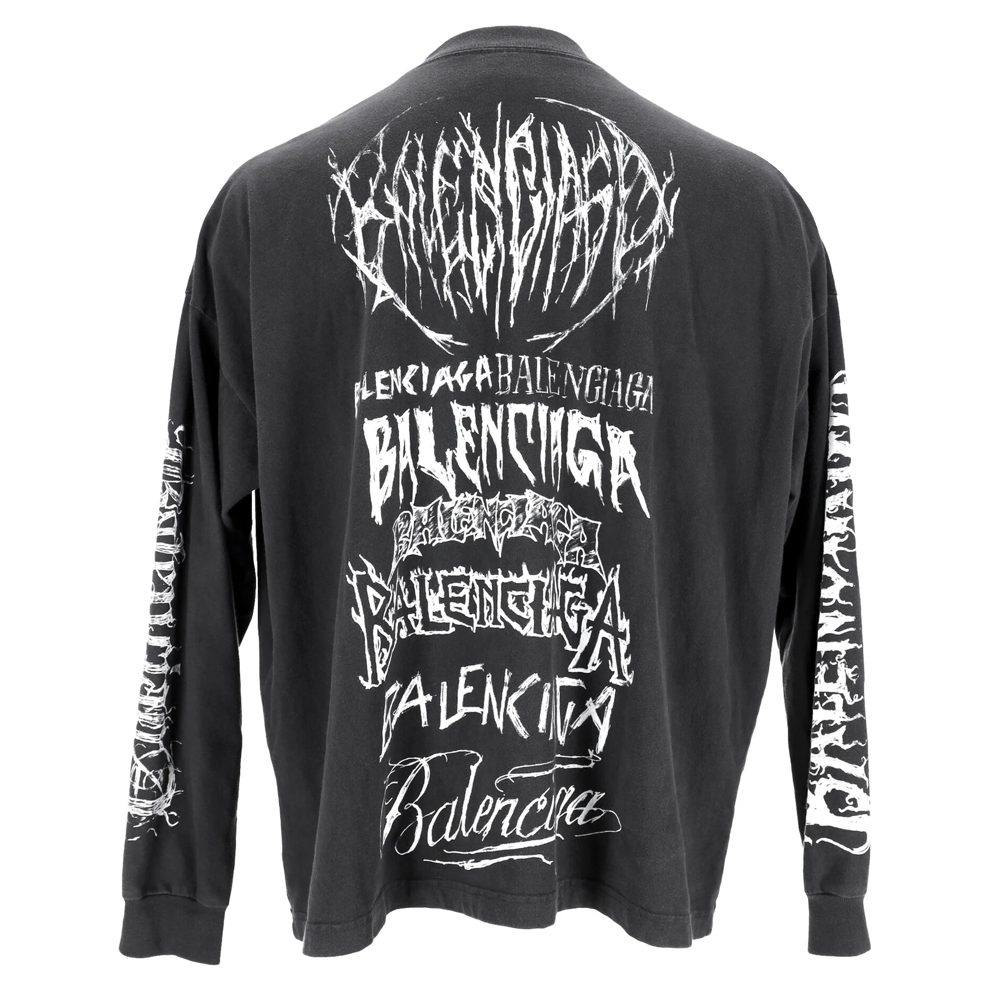 Men's Balenciaga DIY Metal Printed Sweatshirt in Black Cotton - Image 3