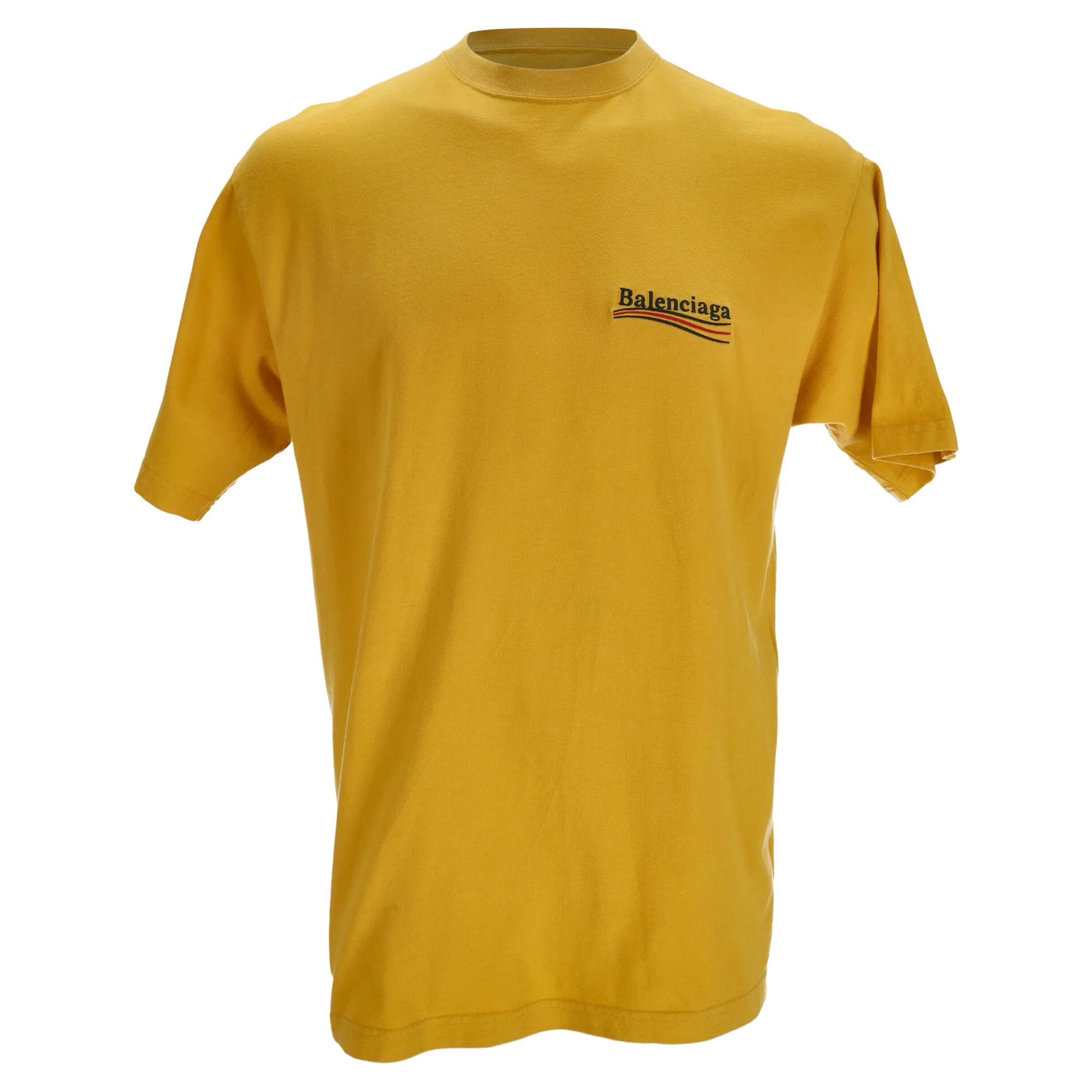 Men's Balenciaga Political Campaign T-shirt in Yellow Cotton