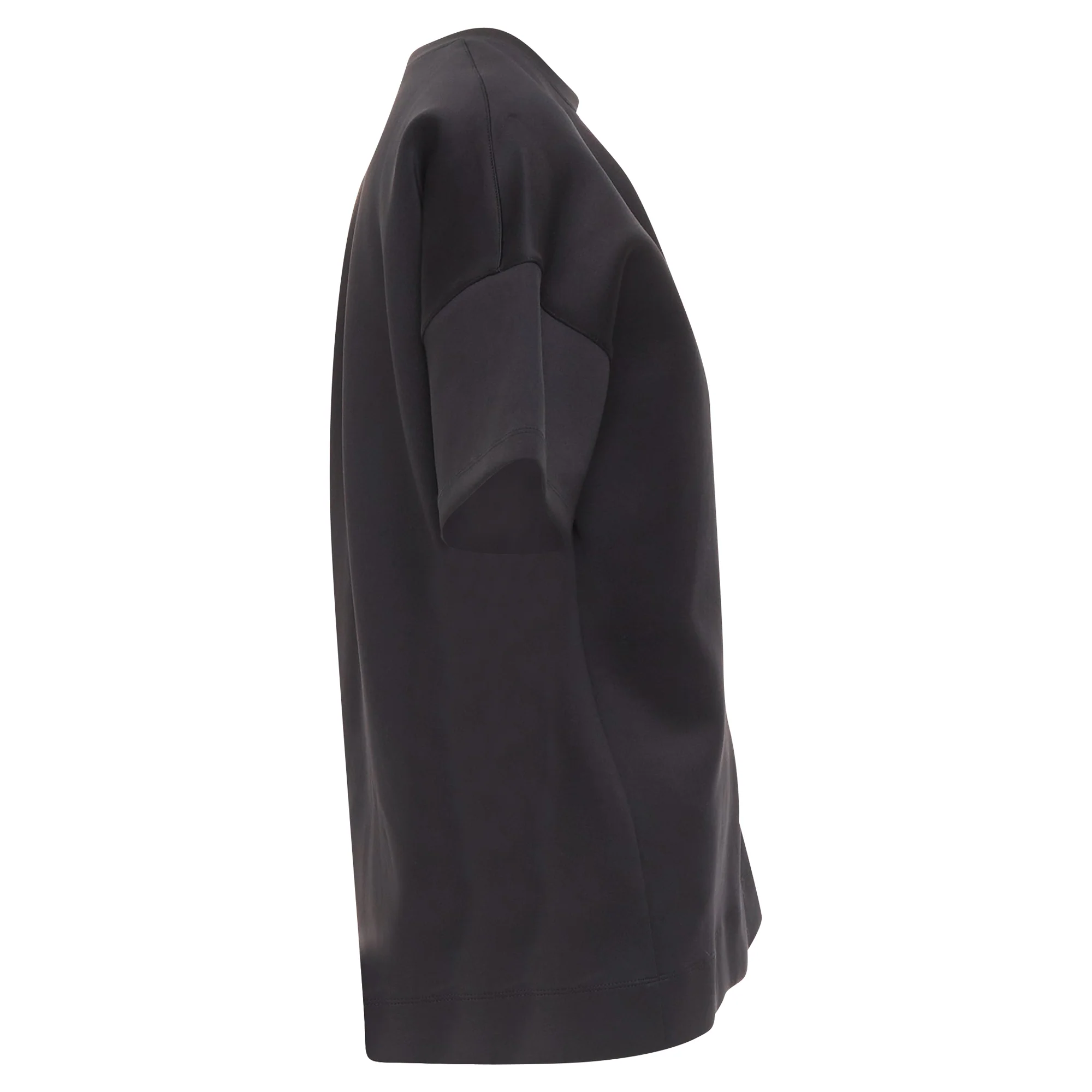 Women's BALENCIAGA 2015 Runway black neoprene pearl pin asymmetric draped boxy top S - Image 4