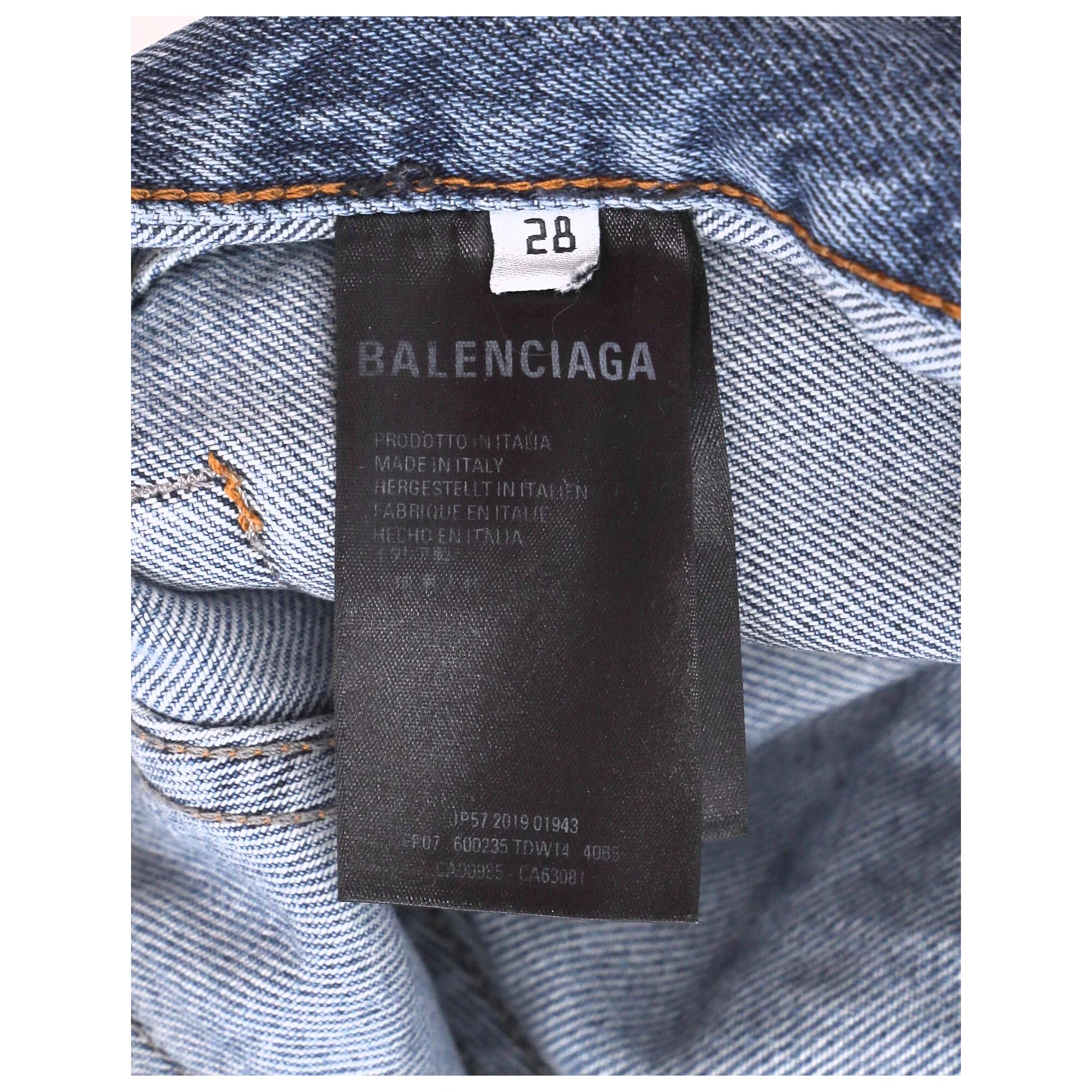 Women's Balenciaga 3/4 Regular Fit High-Rise Denim Pants in Blue Cotton - Image 9