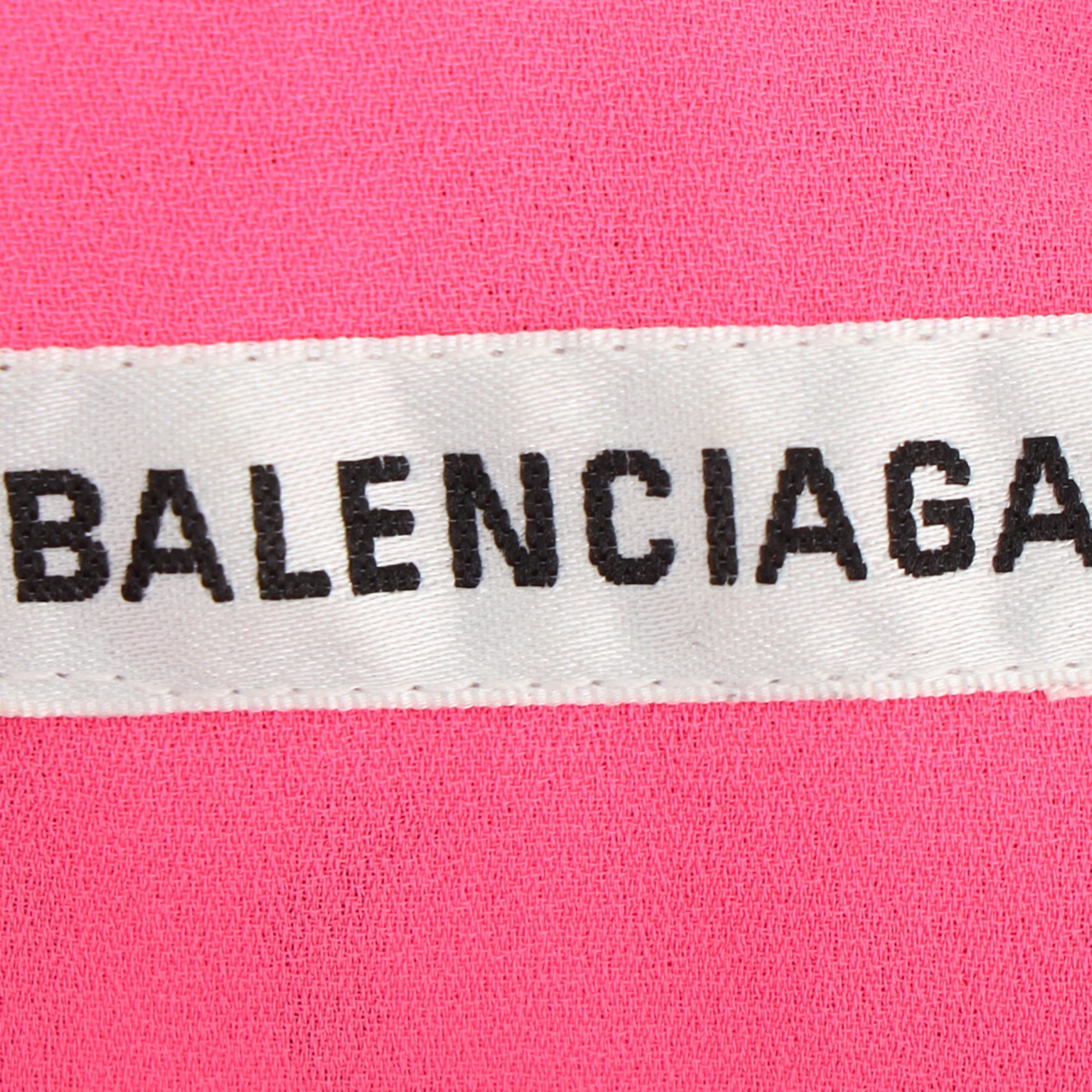 Women's Balenciaga Graffiti Scarf Blouse in Pink Polyester - Image 5