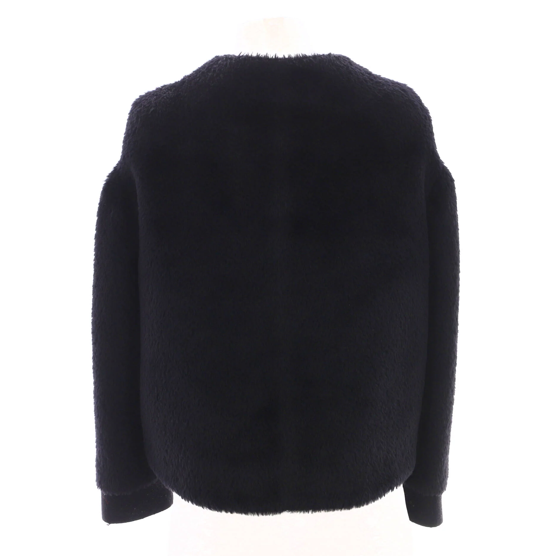 Women's Collarless Button Up Jacket Wool and Alpaca Blend - Image 2