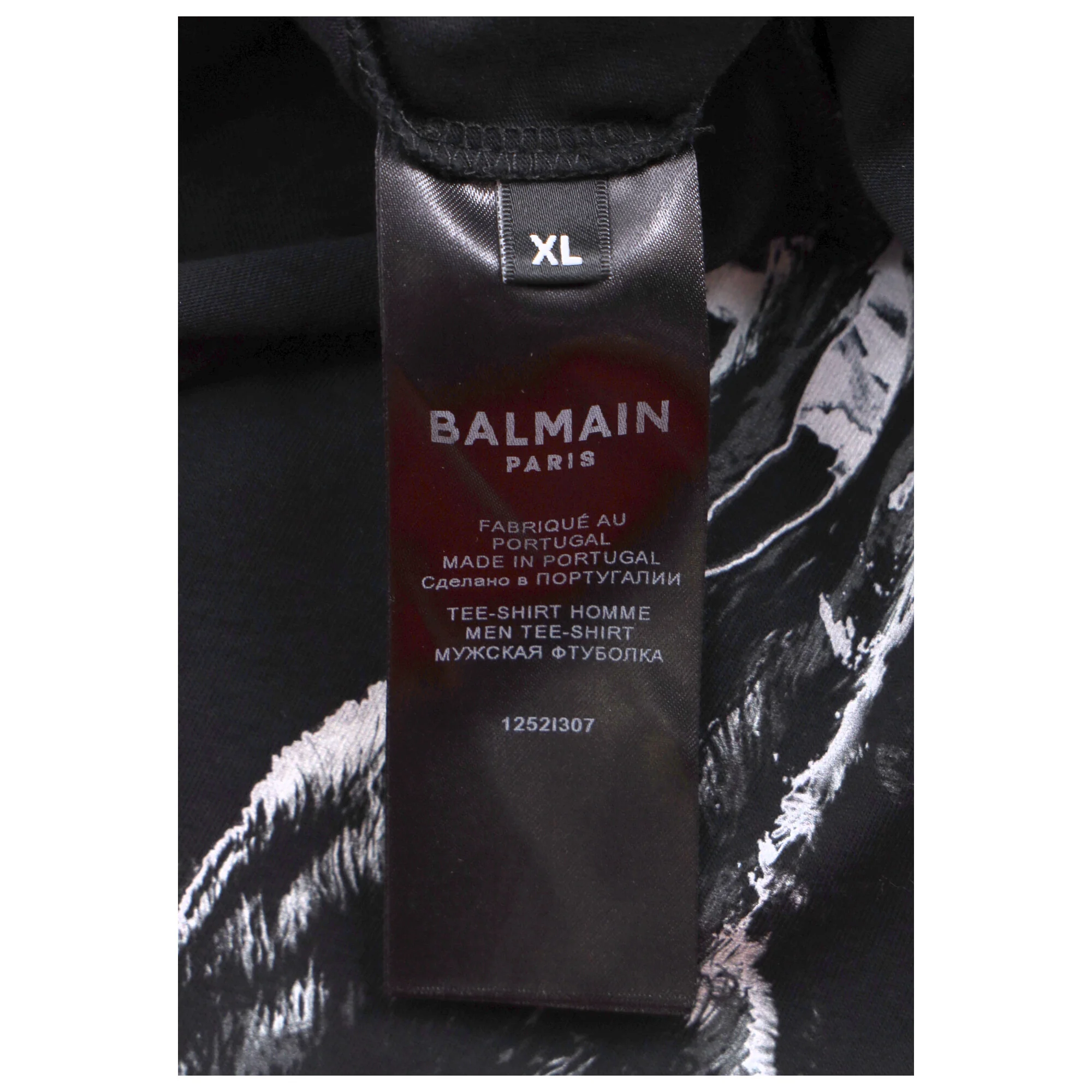 Men's Balmain Wolf Print Crewneck T-Shirt in Black Cotton - Image 10