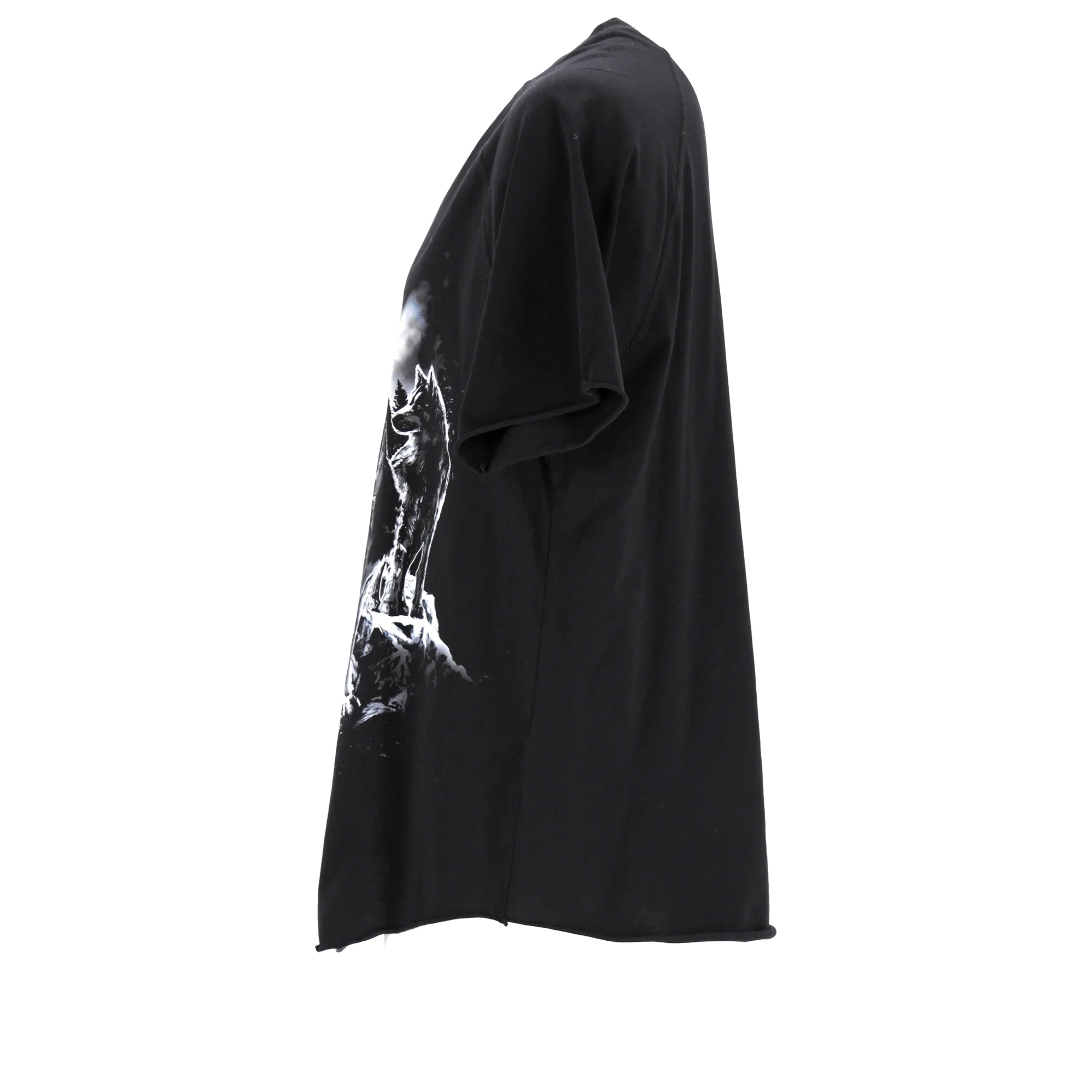 Men's Balmain Wolf Print Crewneck T-Shirt in Black Cotton - Image 8