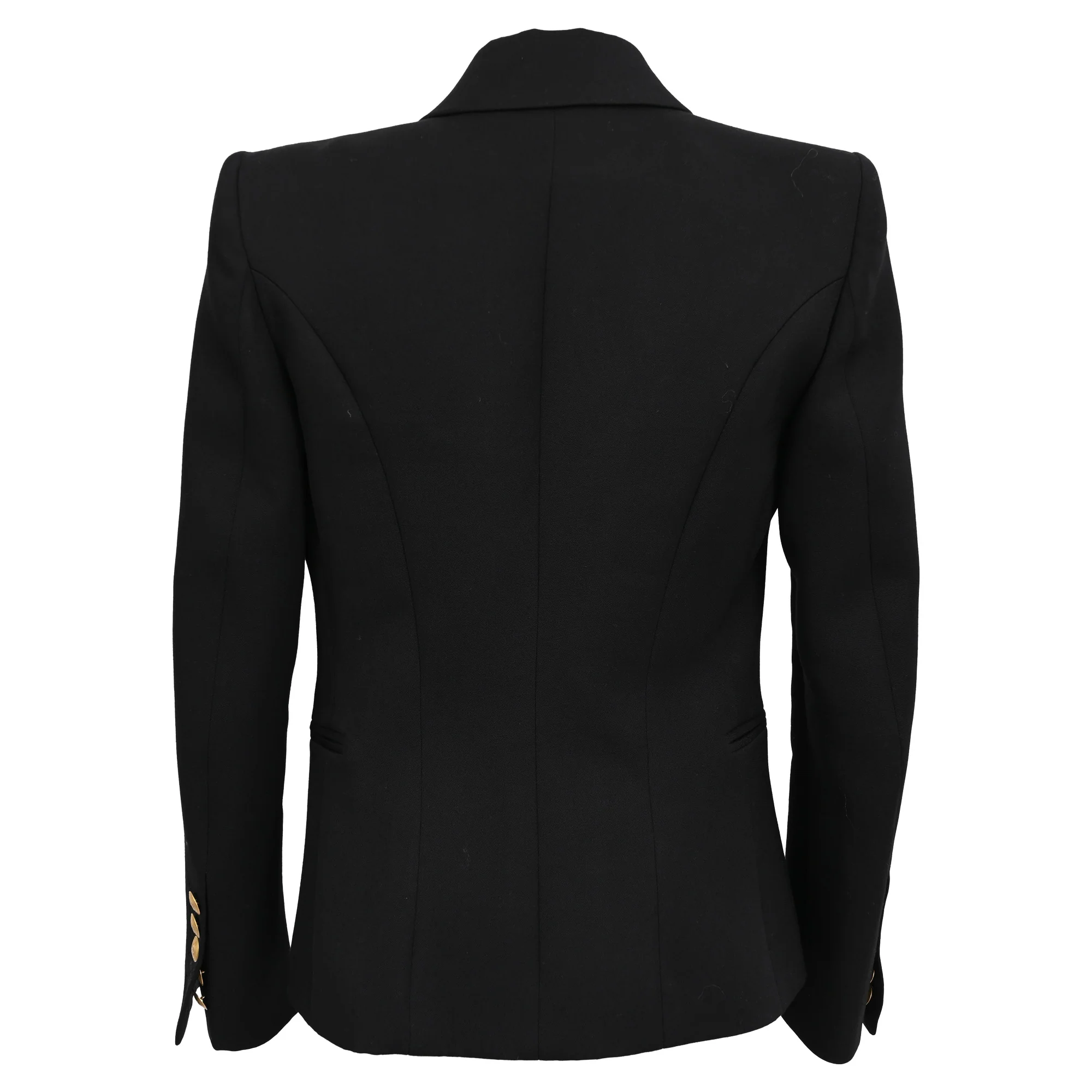 Women's Pierre Balmain Double-Breasted Blazer in Black Wool - Image 3