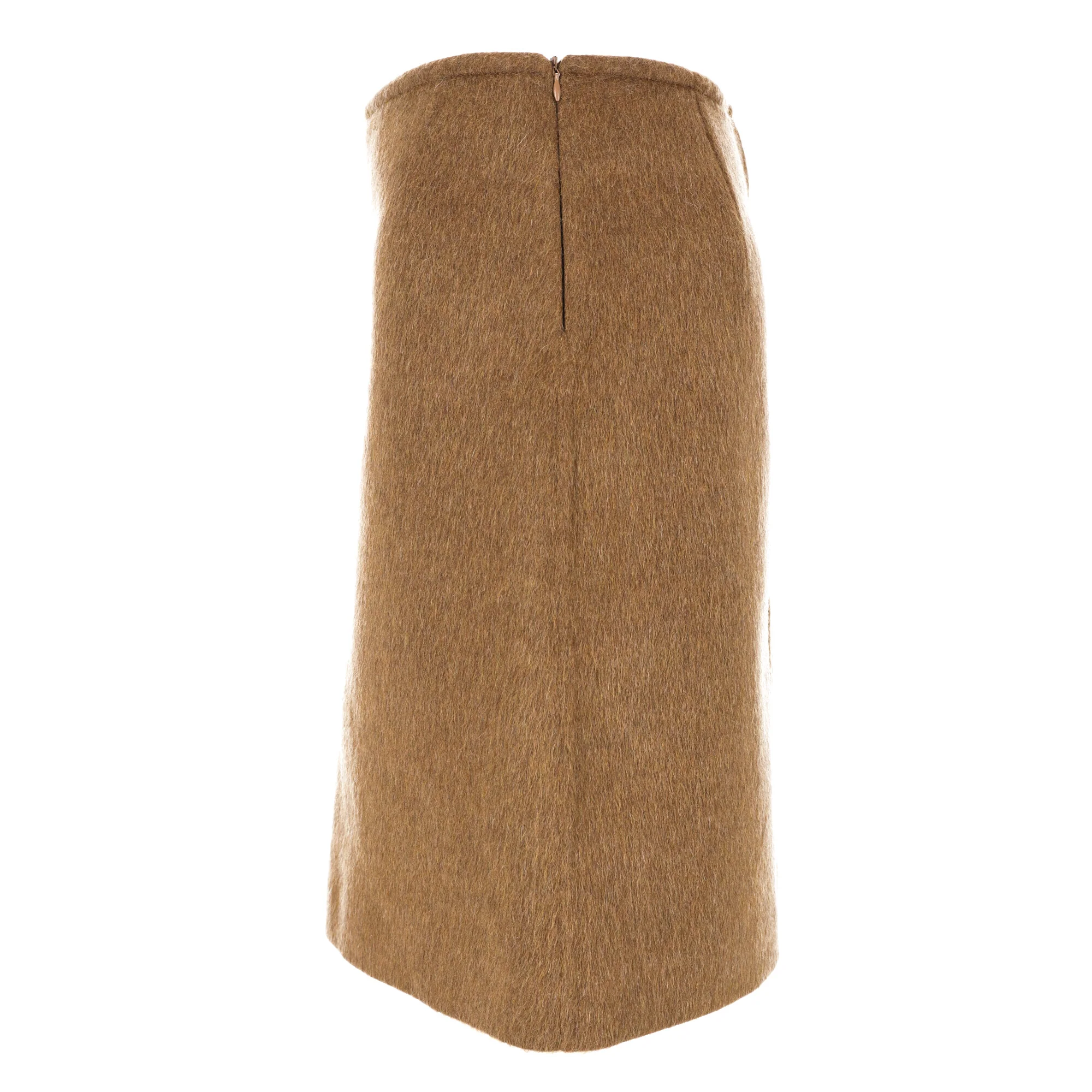 Women's Bottega Veneta A-line Skirt in Brown Wool - Image 8