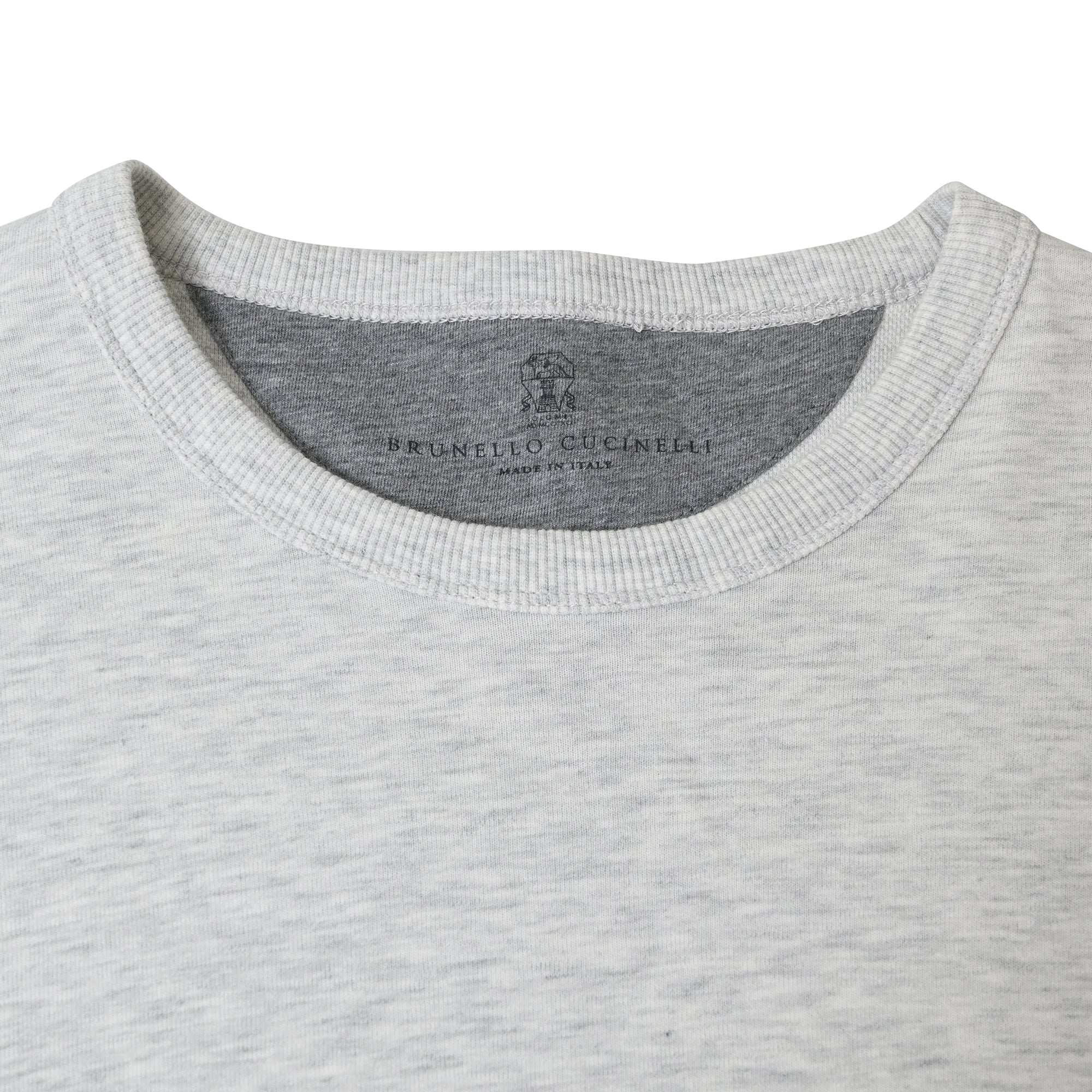 Men's Brunello Cucinelli "Build Your Journey" Embroidered Sweatshirt in Grey Cotton - Image 5