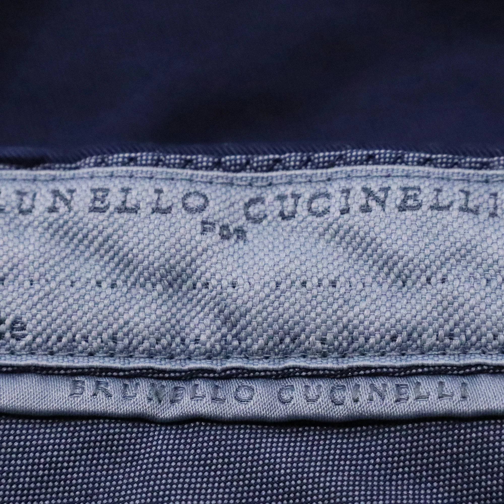 Men's Brunello Cucinelli Italian Fit Trousers in Navy Blue Cotton - Image 3