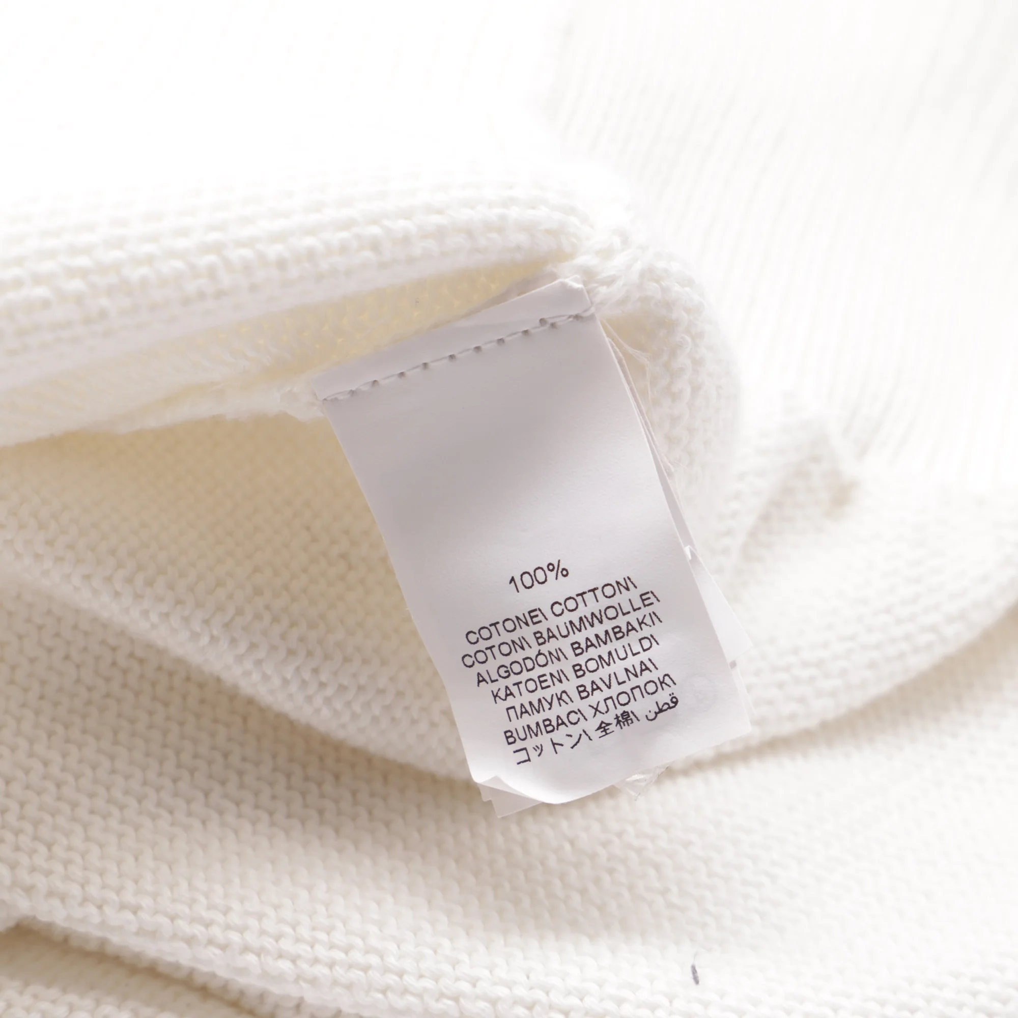 Men's Brunello Cucinelli Knitted Long Sleeve Polo Sweater in White Cotton - Image 6