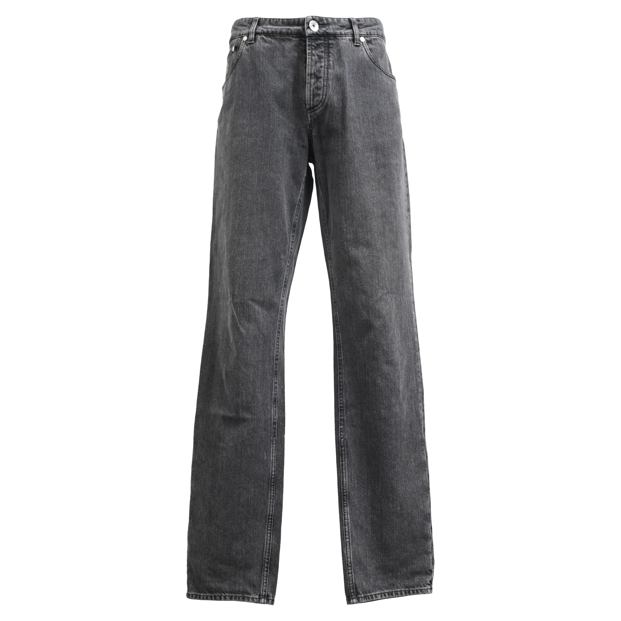 Men's Brunello Cucinelli Slim-Fit Denim Jeans in Grey Cotton