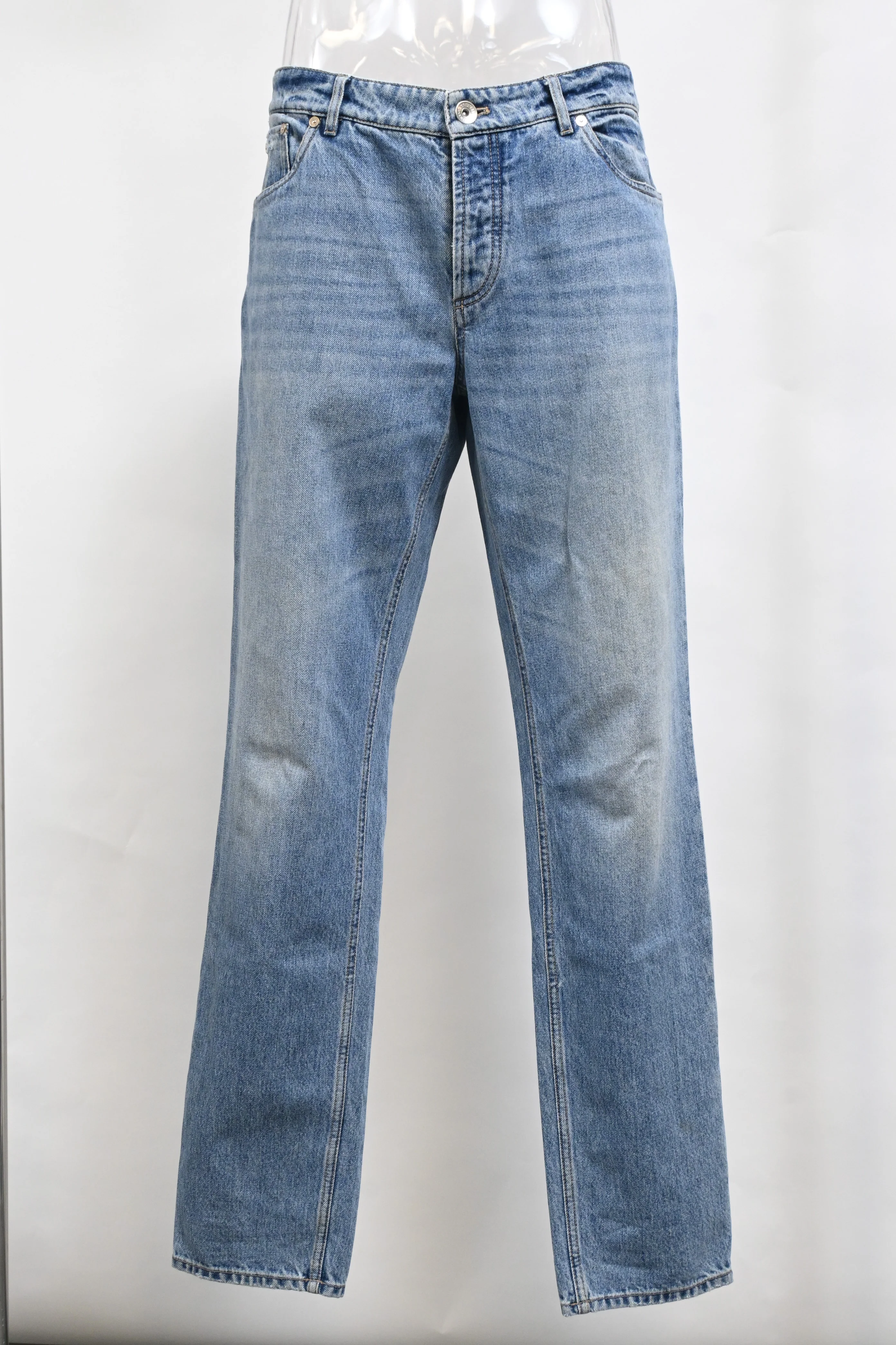 Men's Brunello Cucinelli Slim-Fit Denim Jeans in Light Blue Cotton - Image 5