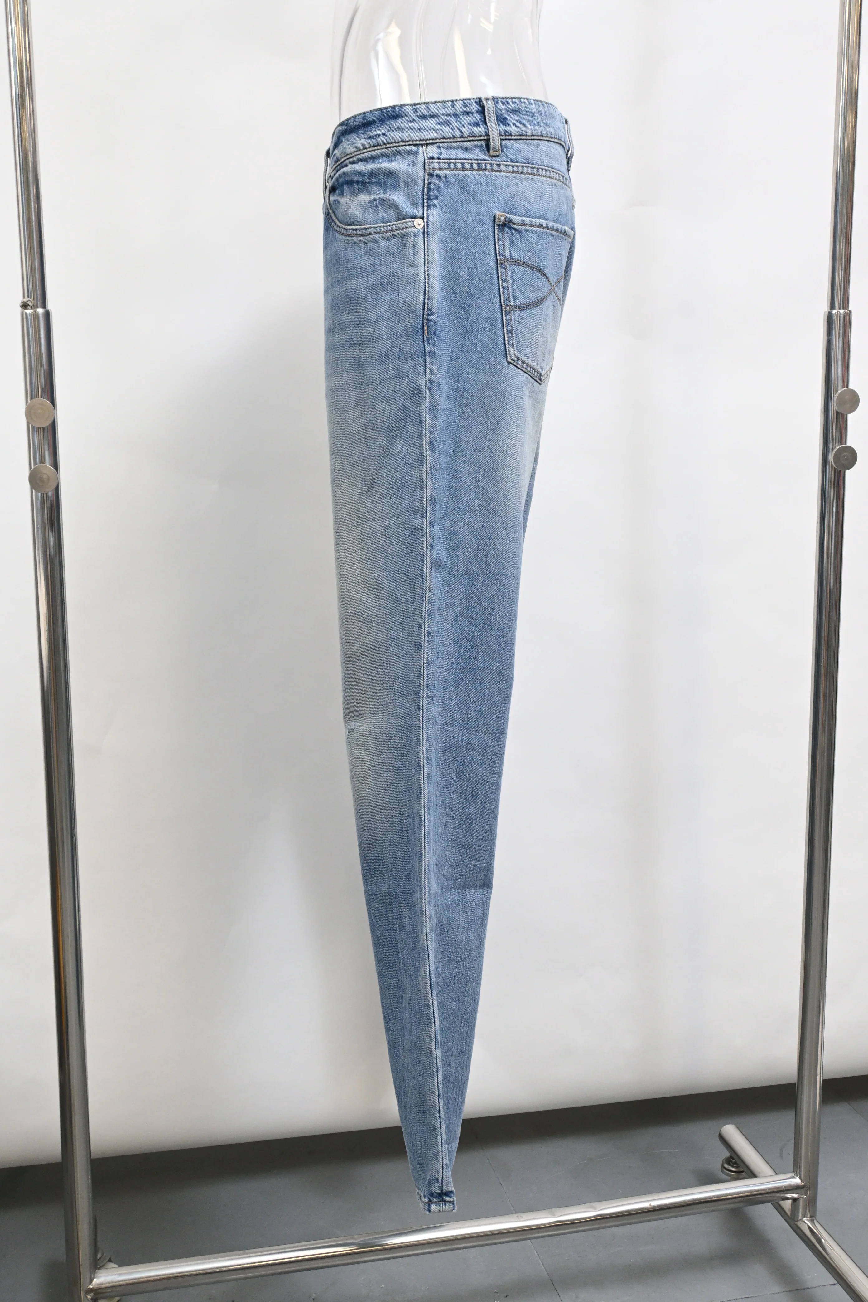 Men's Brunello Cucinelli Slim-Fit Denim Jeans in Light Blue Cotton - Image 6
