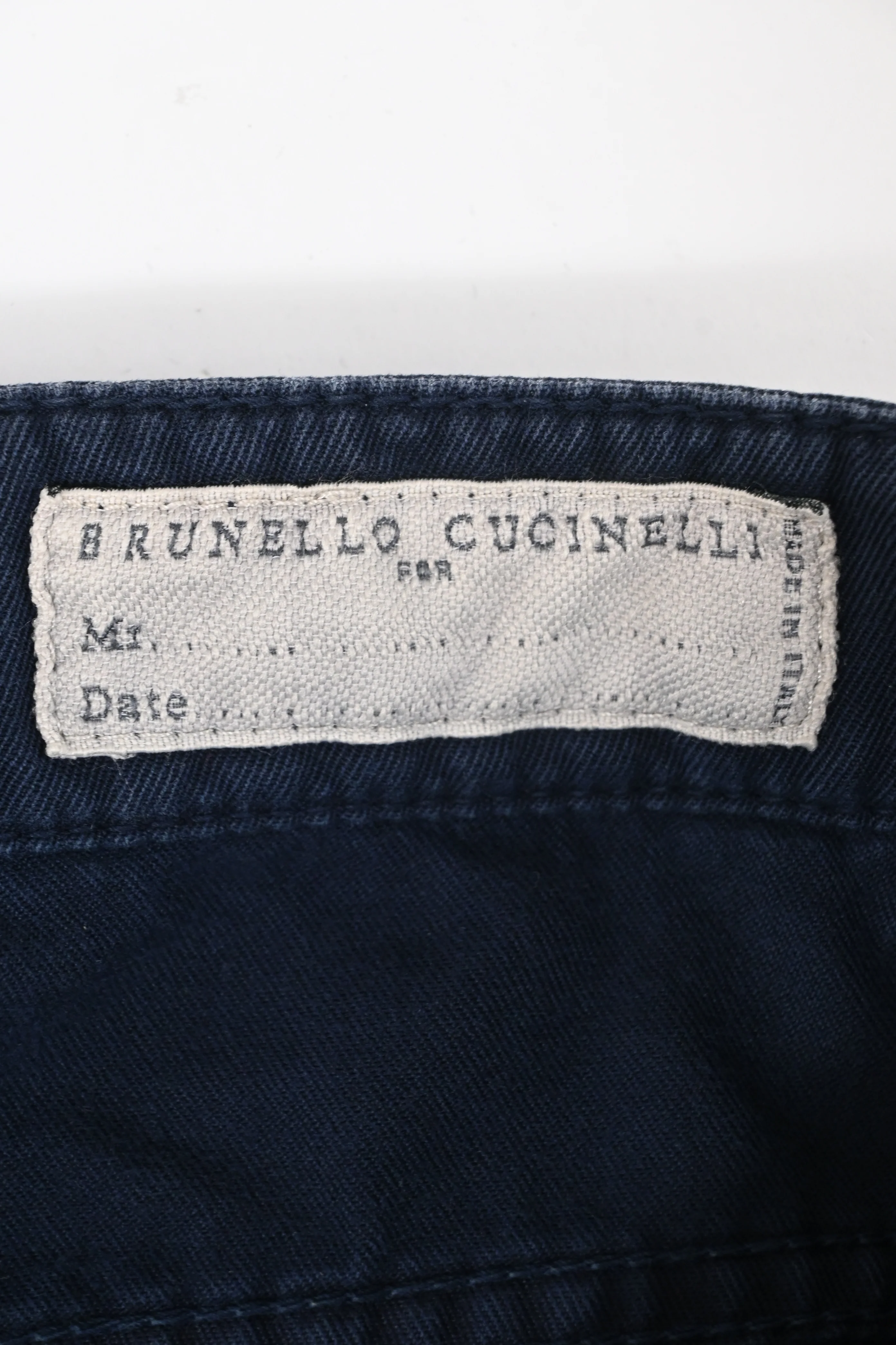 Men's Brunello Cucinelli Straight-Leg Trousers in Navy Blue Cotton - Image 8