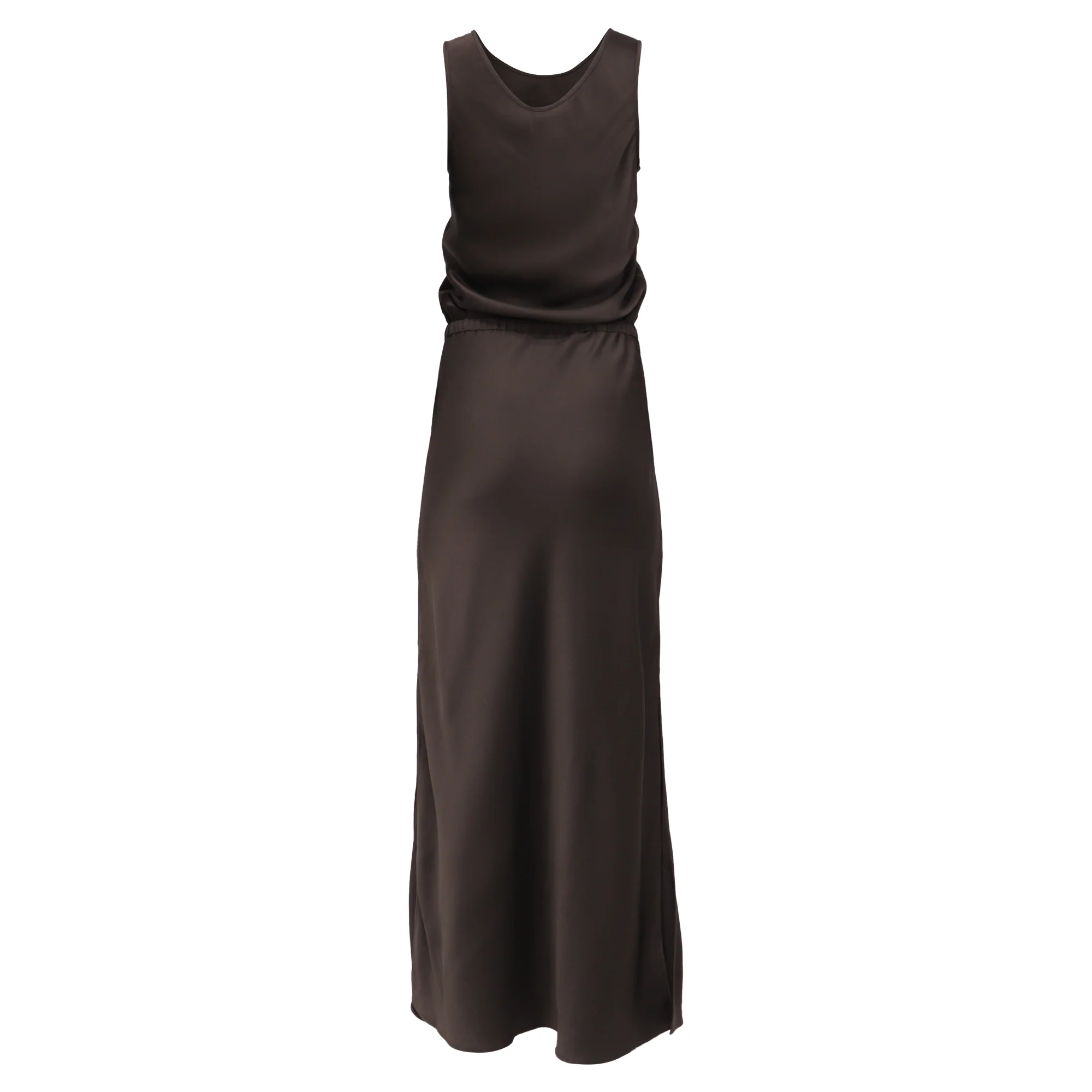 Women's Brunello Cucinelli Satin Maxi Dress in Brown Acetate - Image 4