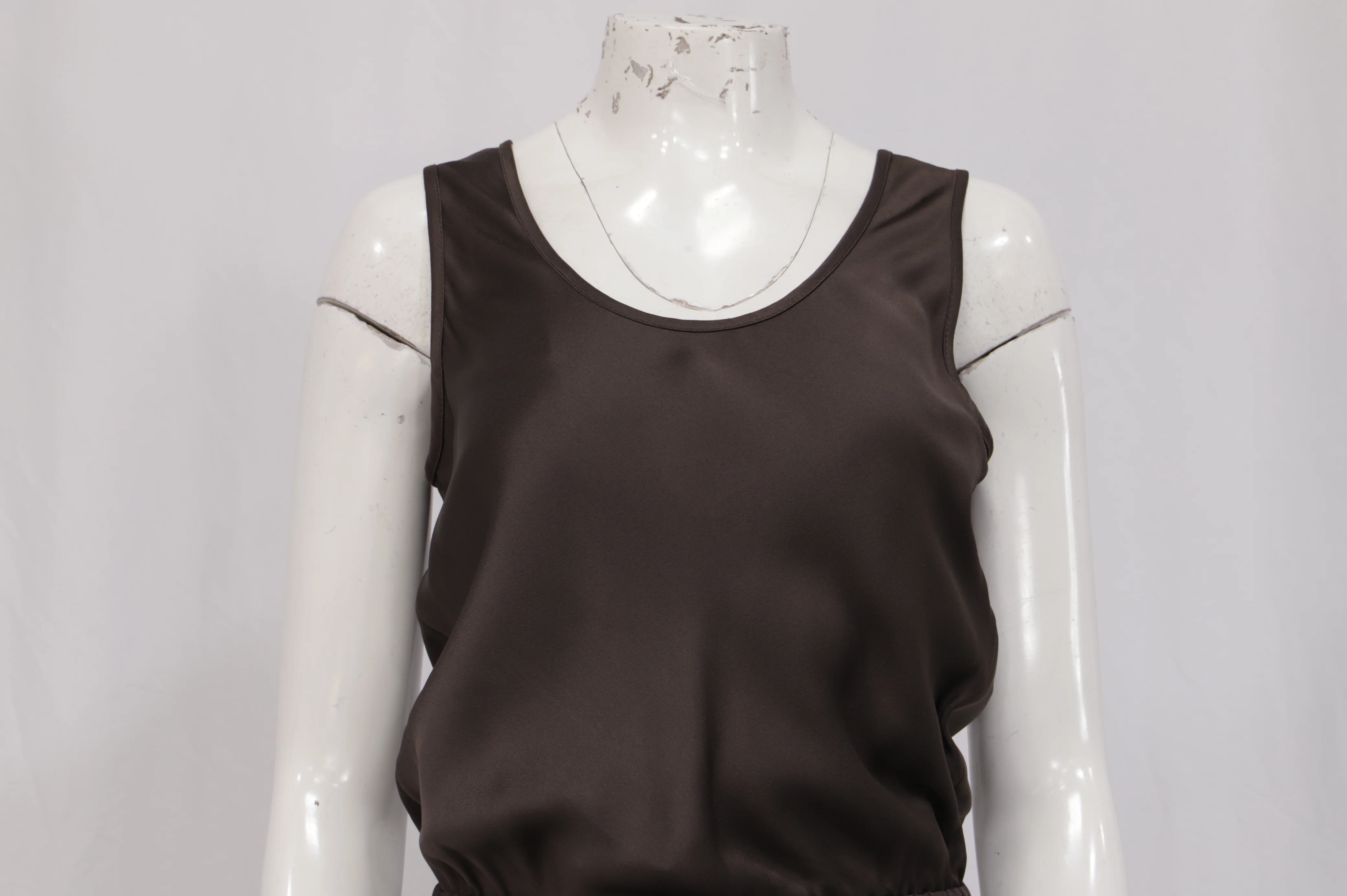Women's Brunello Cucinelli Satin Maxi Dress in Brown Acetate - Image 8