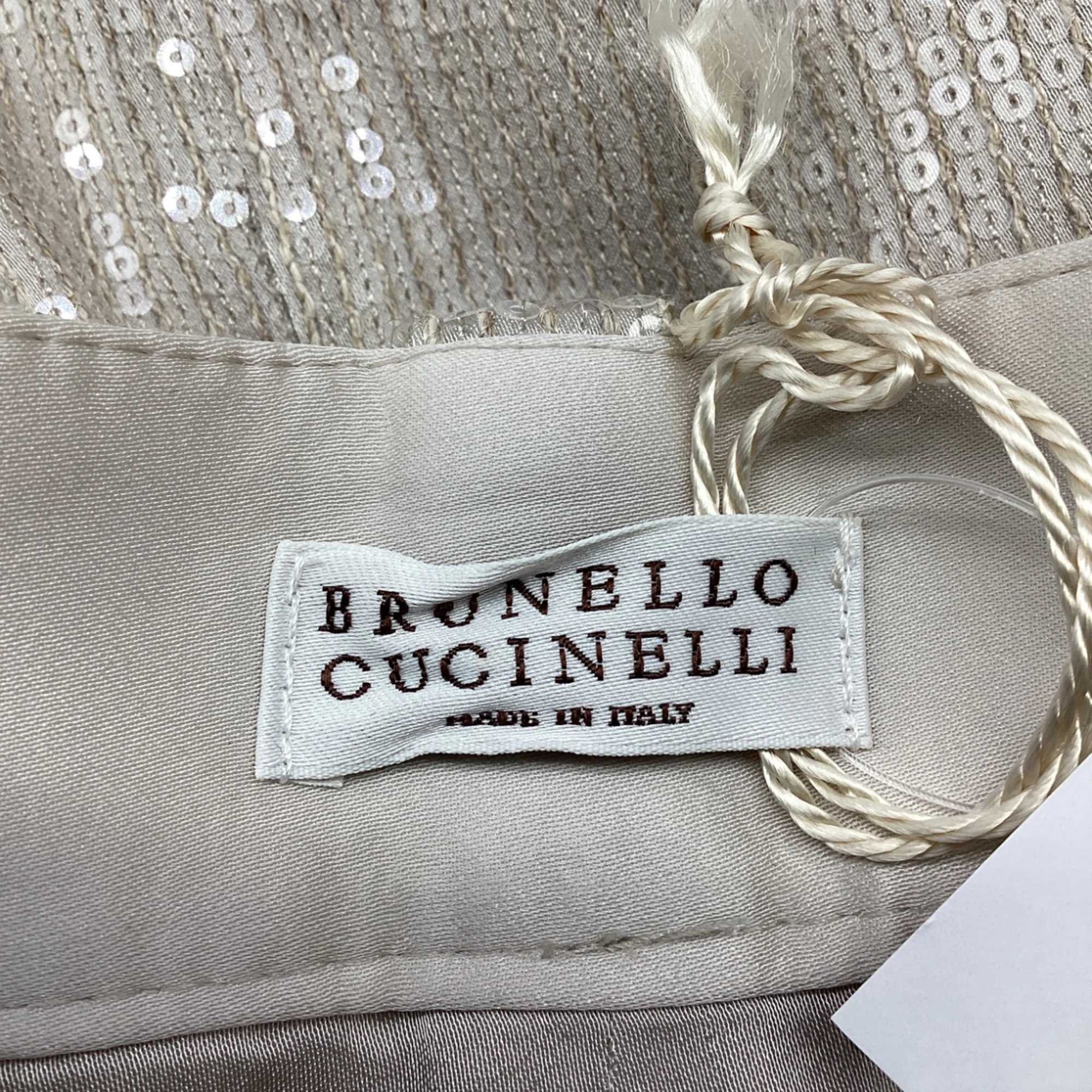Women's Brunello Cucinelli Sequin-Embellished Maxi Skirt in Beige Acetate - Image 5