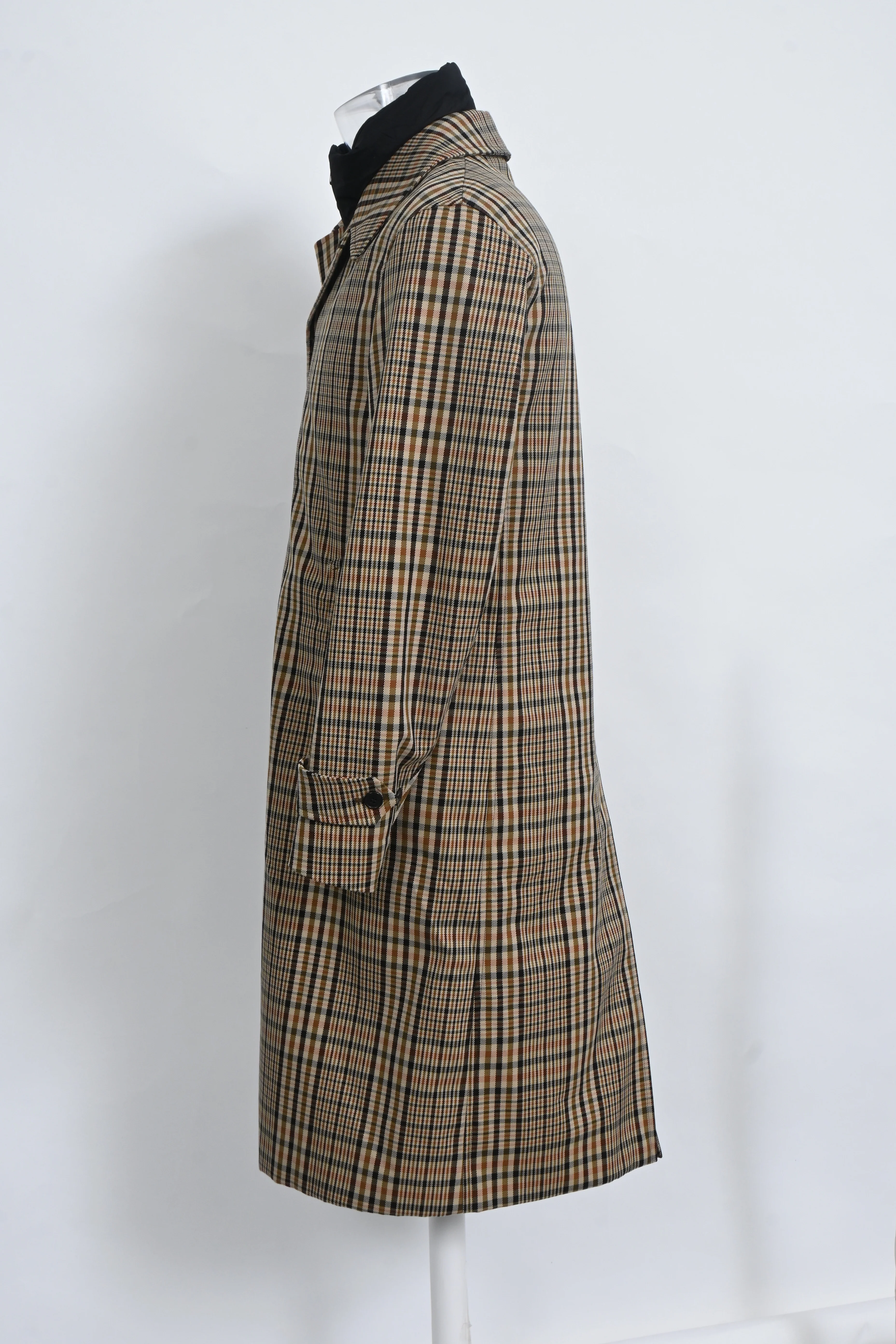 Men's Burberry Plaid Lenthorne Car Trench Coat in Brown Cotton - Image 7