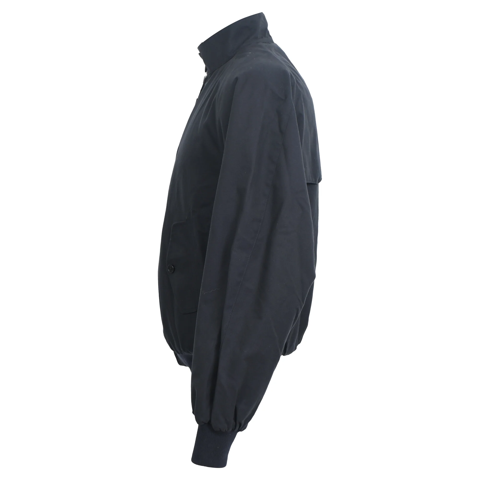 Men's Burberry Zip-Up Bomber Jacket in Black Cotton - Image 2