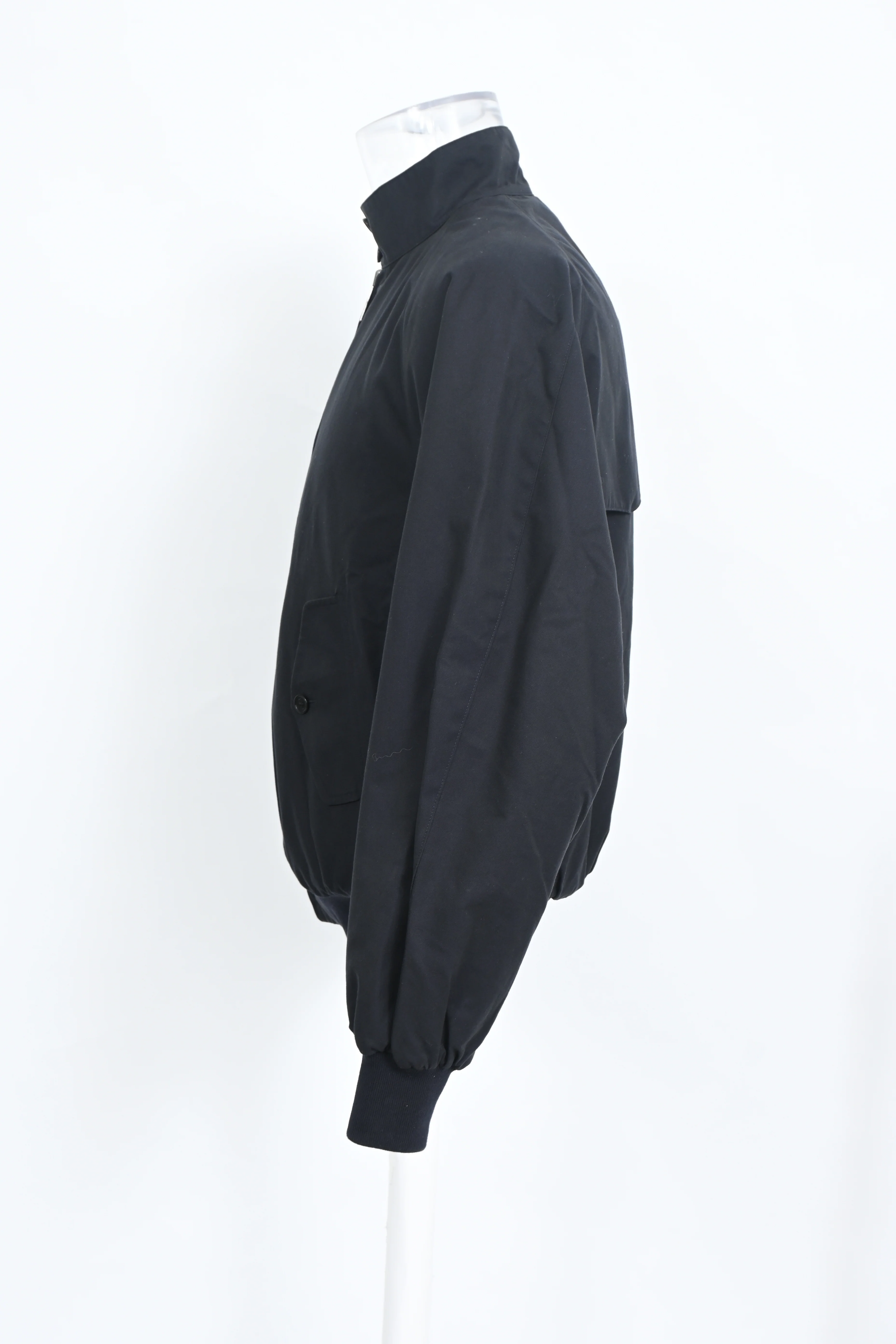 Men's Burberry Zip-Up Bomber Jacket in Black Cotton - Image 7