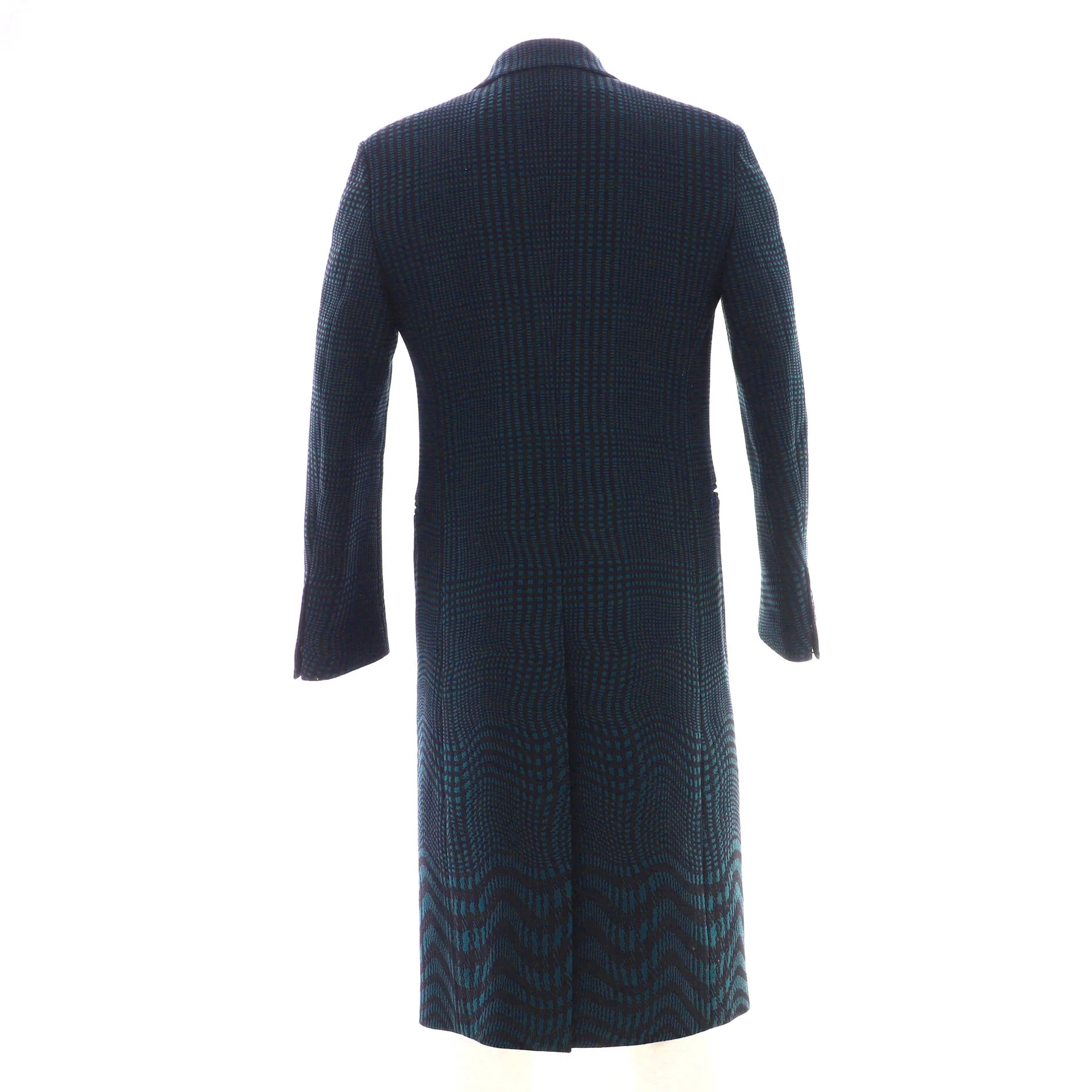 Men's Double Breasted Long Coat Printed Cotton Blend - Image 2