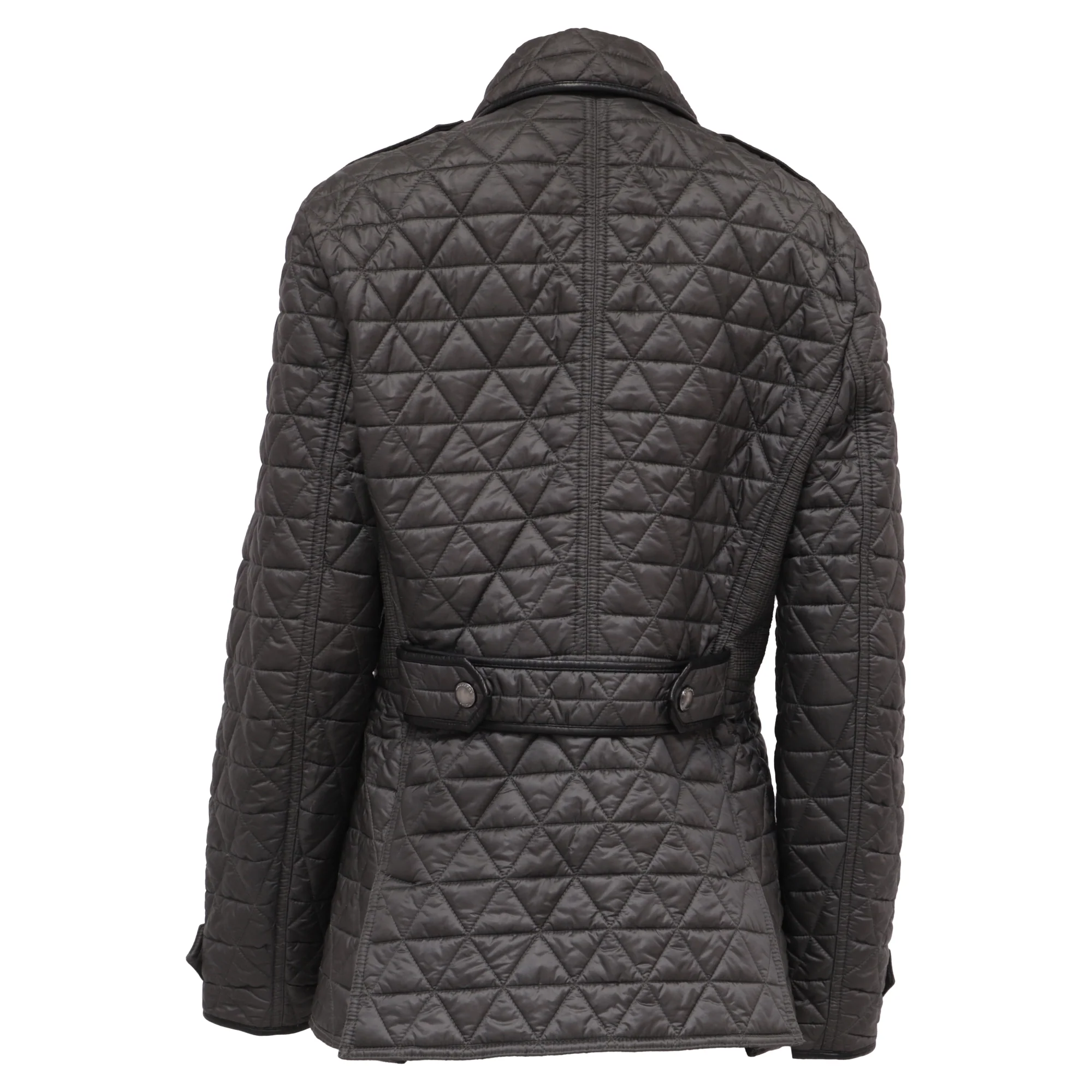 Women's Burberry Brit Quilted Jacket in Grey Nylon - Image 4
