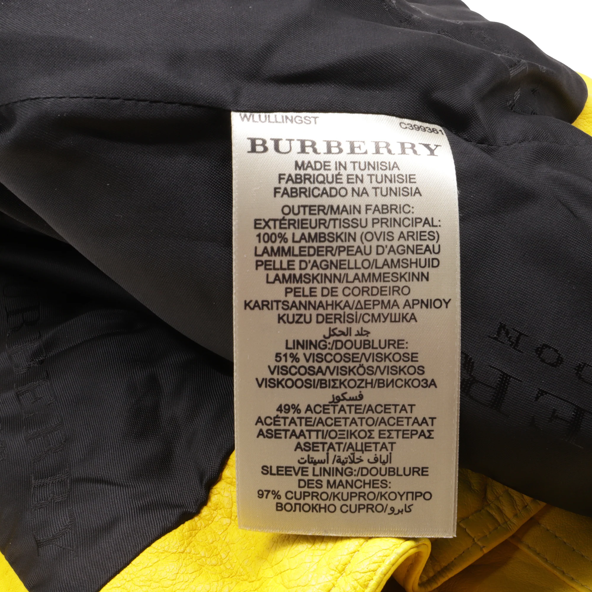 Women's Burberry London Cropped Biker Jacket in Yellow Leather - Image 7