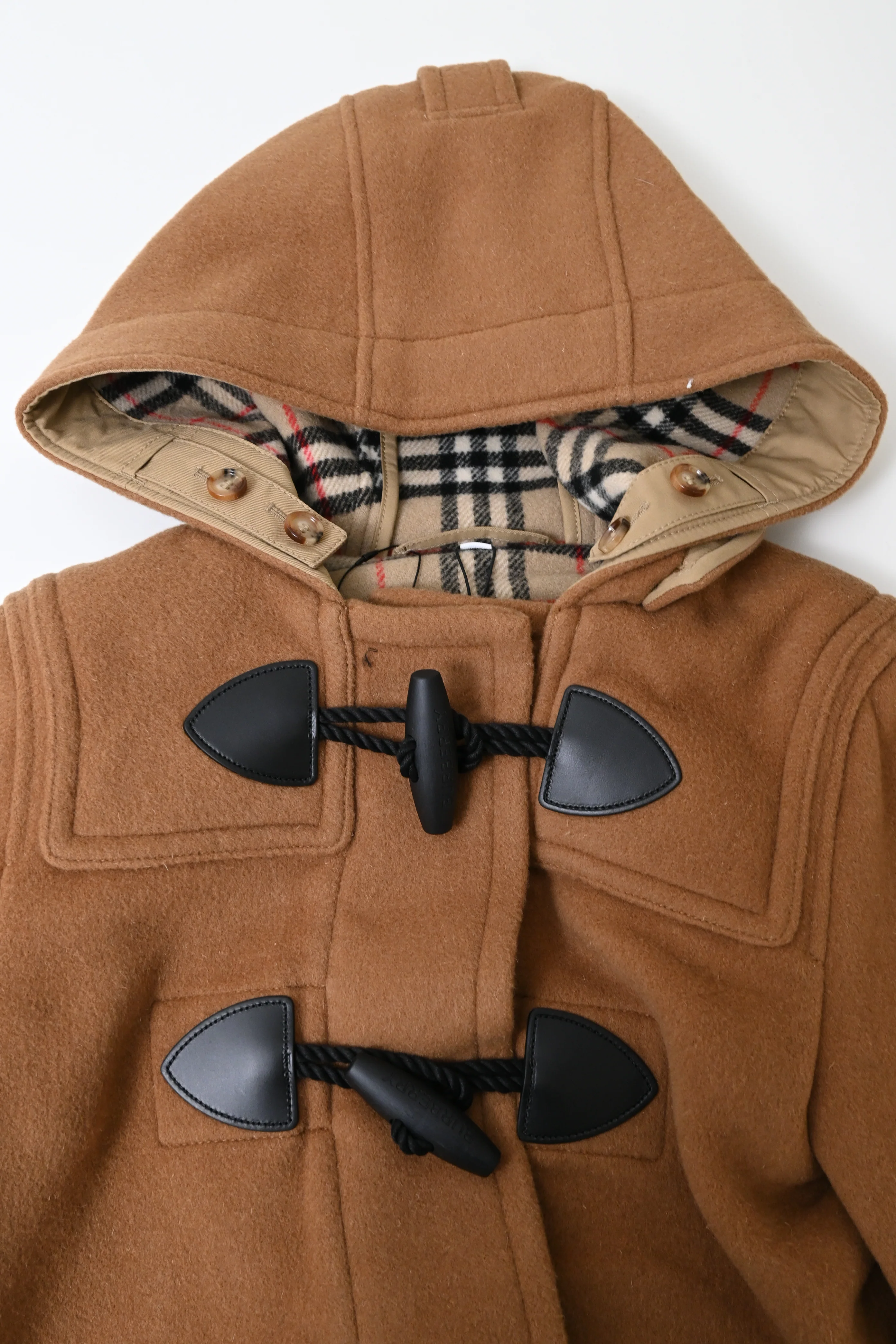 Women's Burberry Mersey Duffle Coat in Brown Wool - Image 10