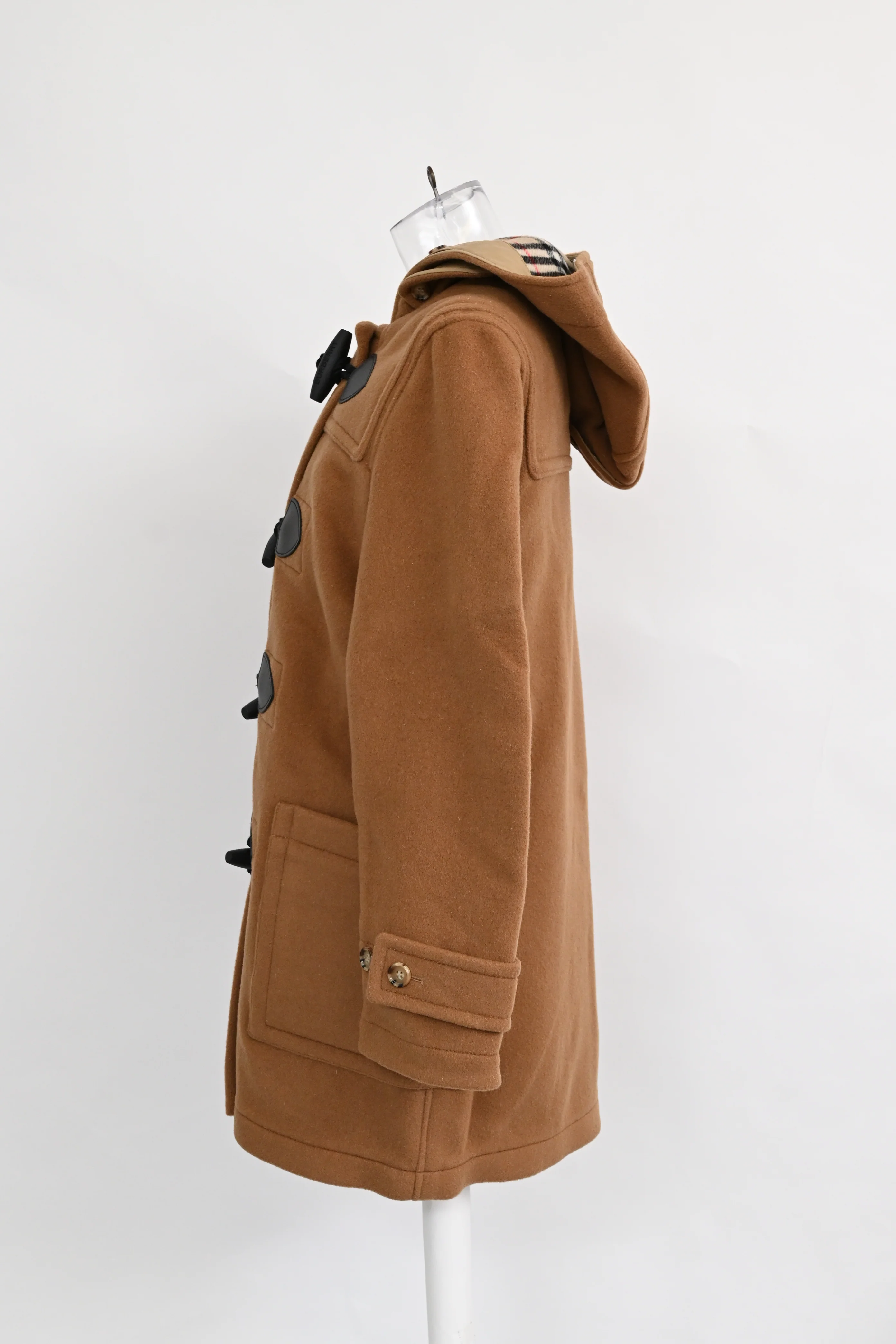 Women's Burberry Mersey Duffle Coat in Brown Wool - Image 7