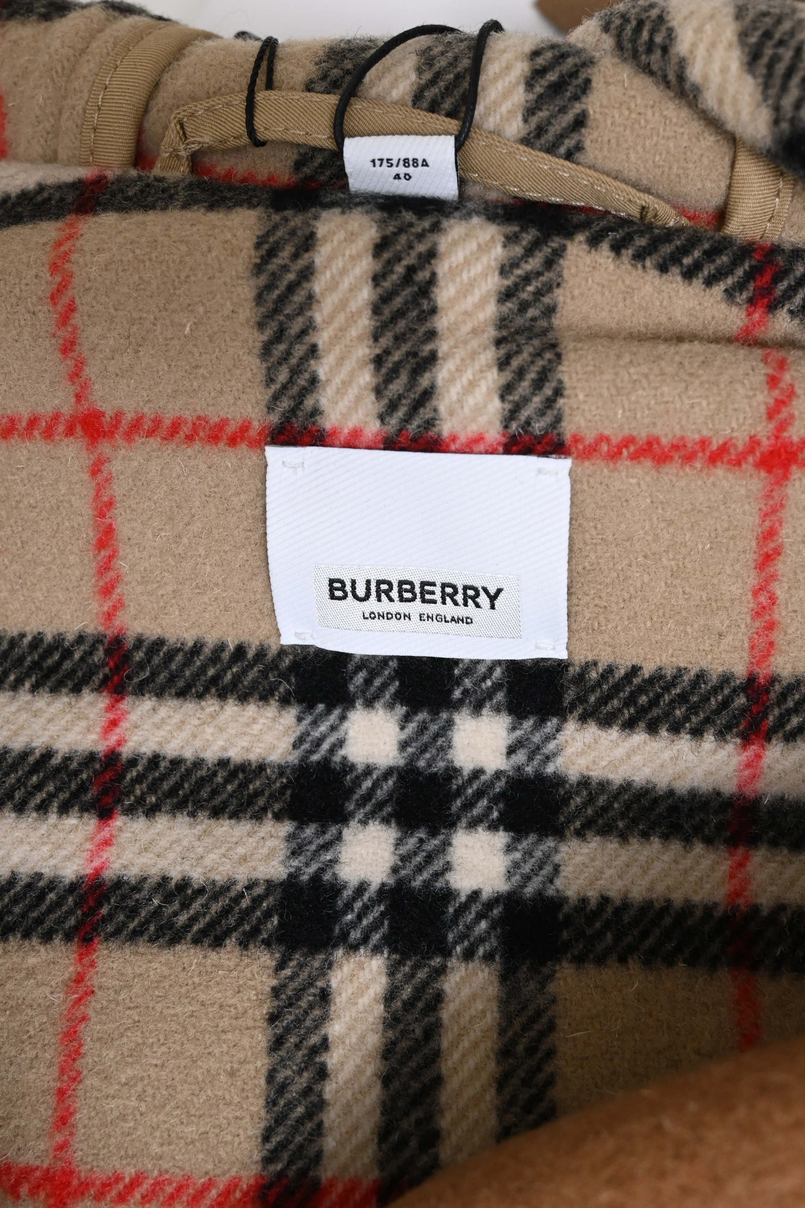 Women's Burberry Mersey Duffle Coat in Brown Wool - Image 9