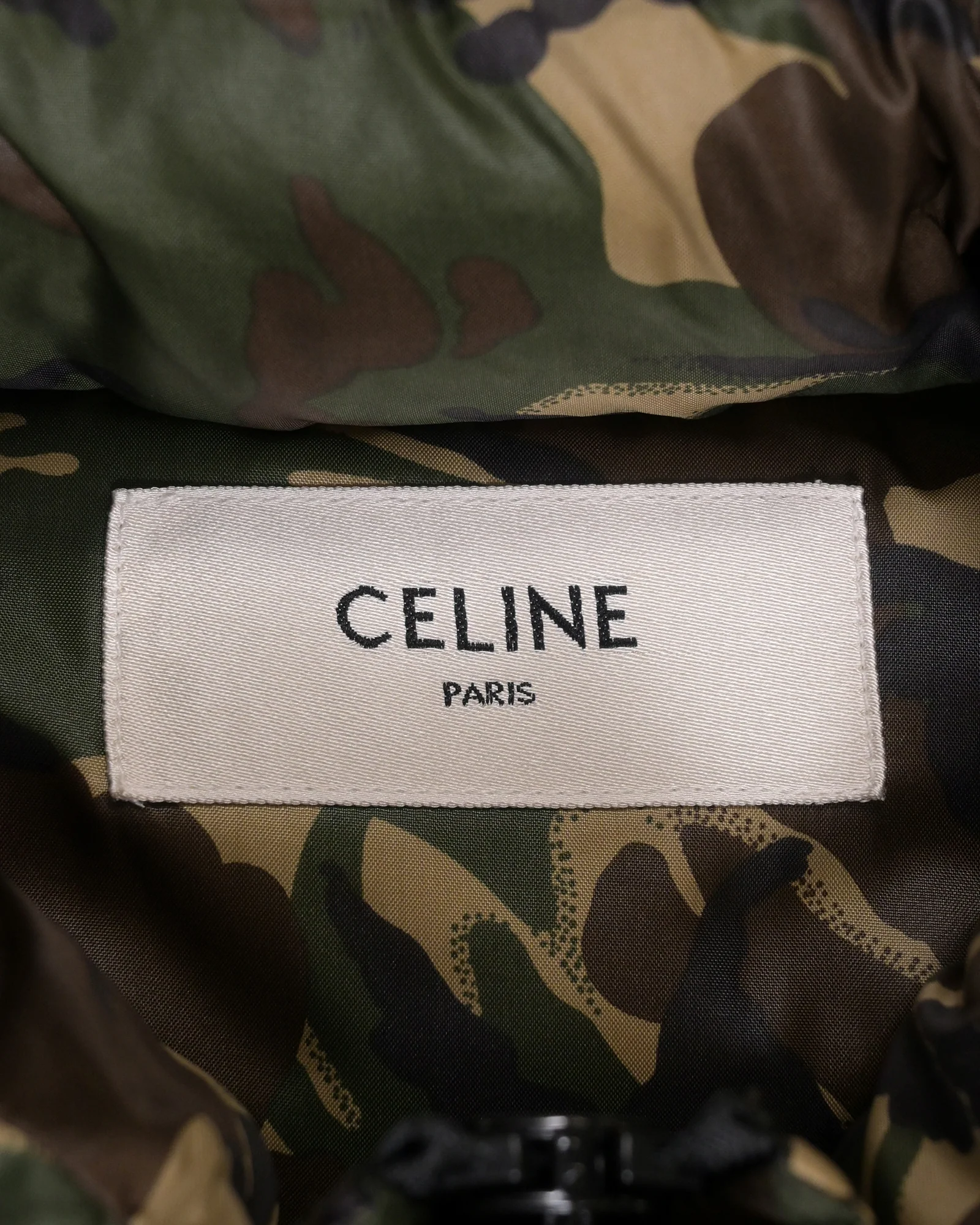 Men's Celine Camouflage Quilted Vest in Green Nylon - Image 4
