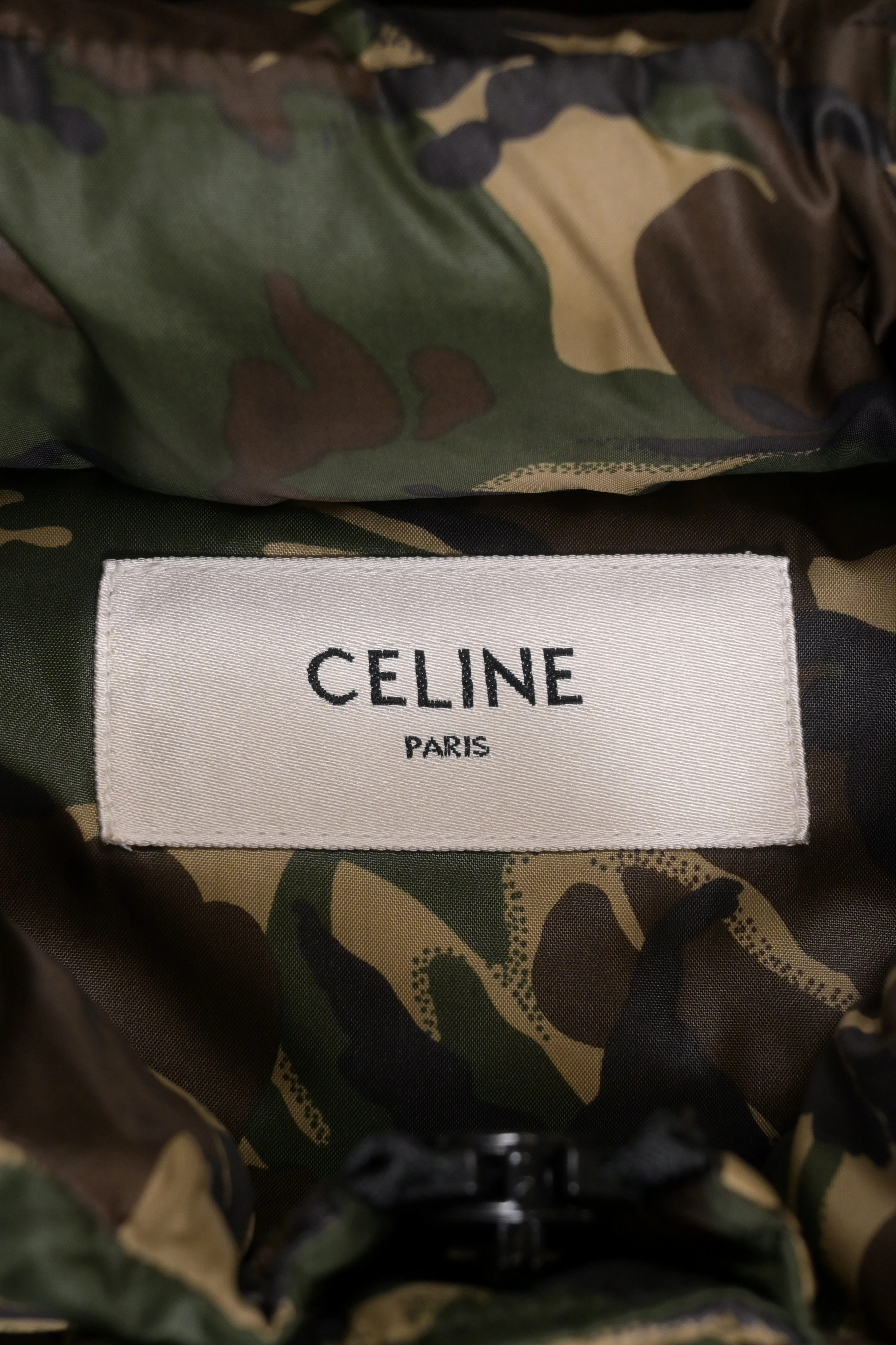 Men's Celine Camouflage Quilted Vest in Green Nylon - Image 8