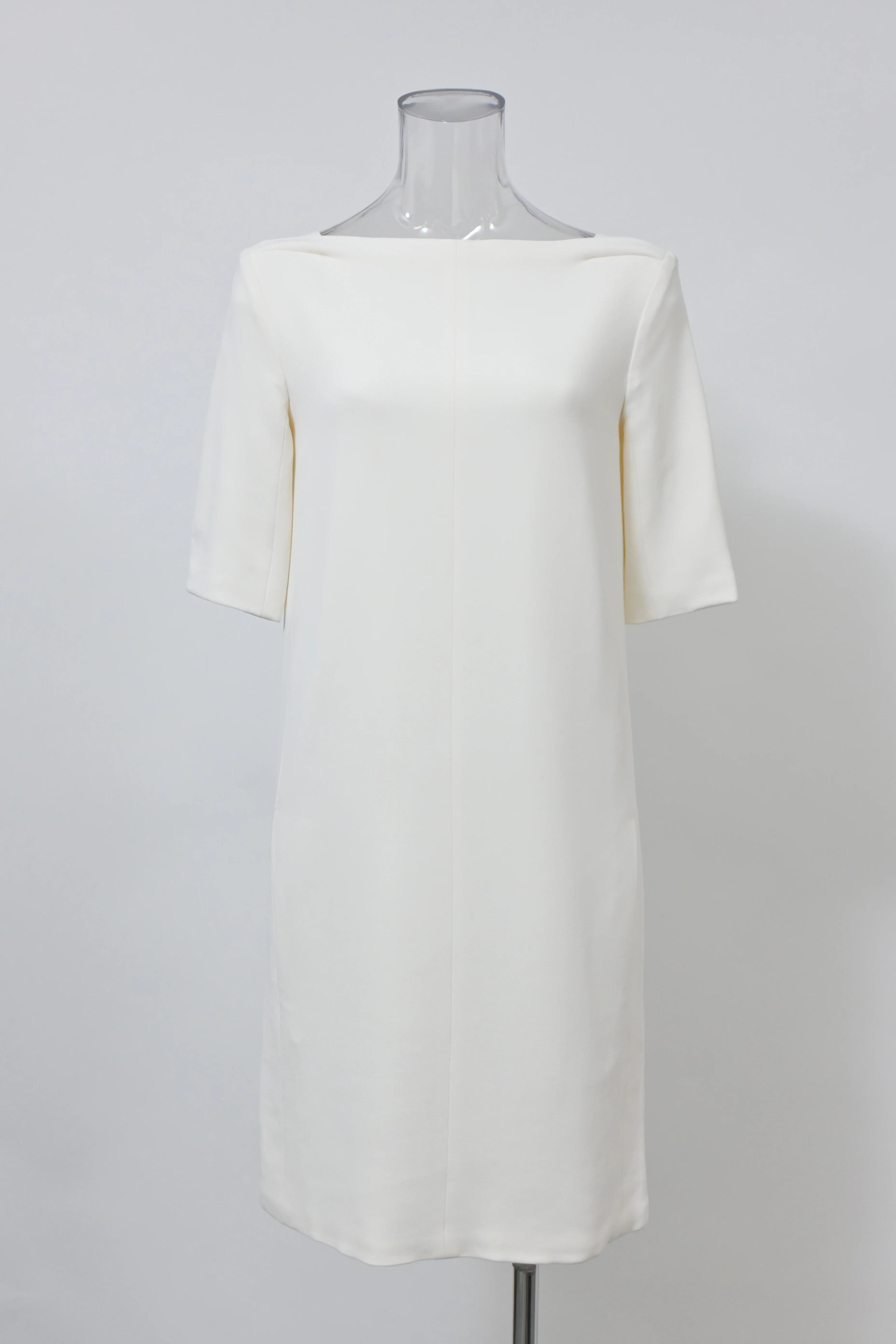 Women's Celine Bateau Neckline Dress in White Cotton - Image 6