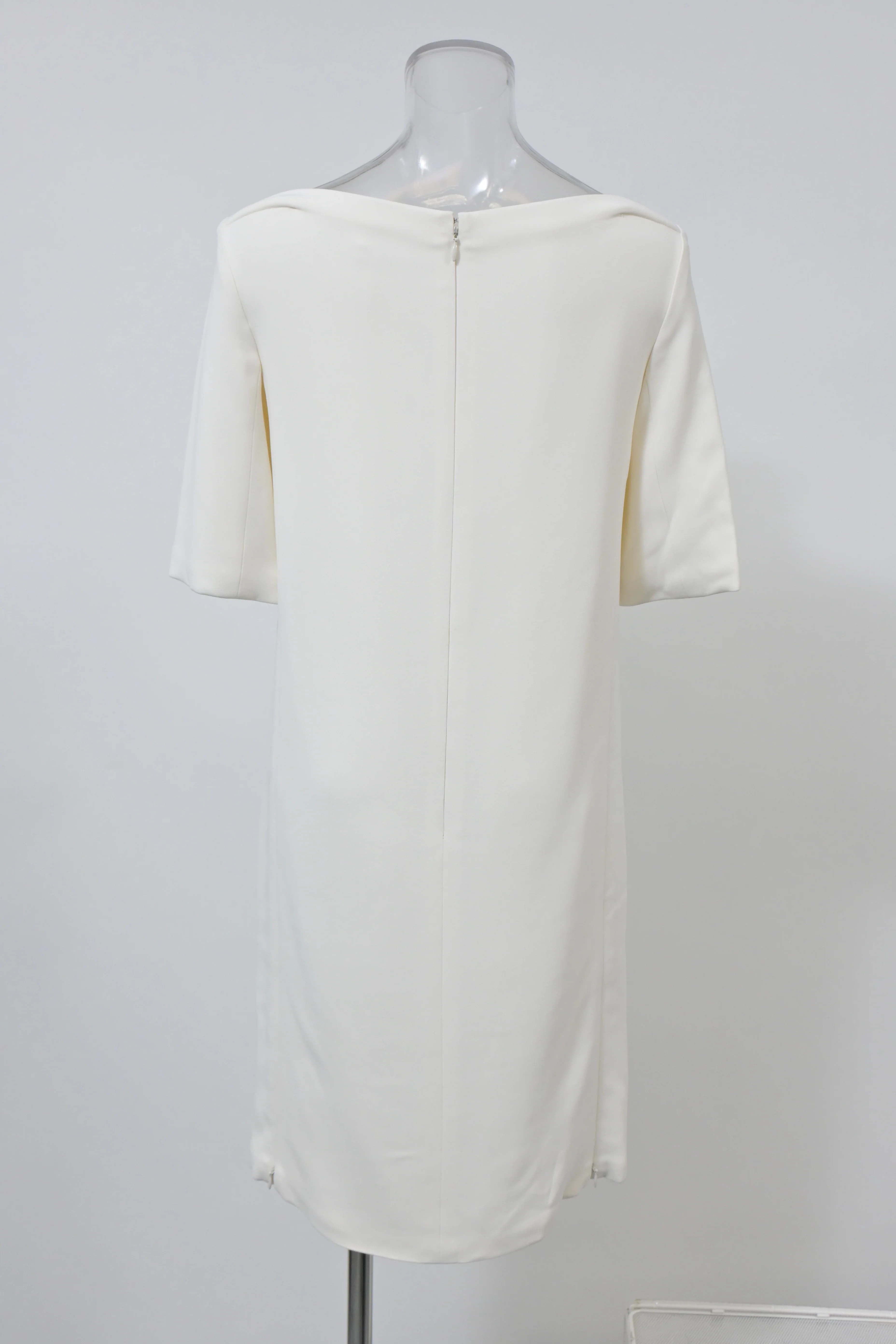 Women's Celine Bateau Neckline Dress in White Cotton - Image 8