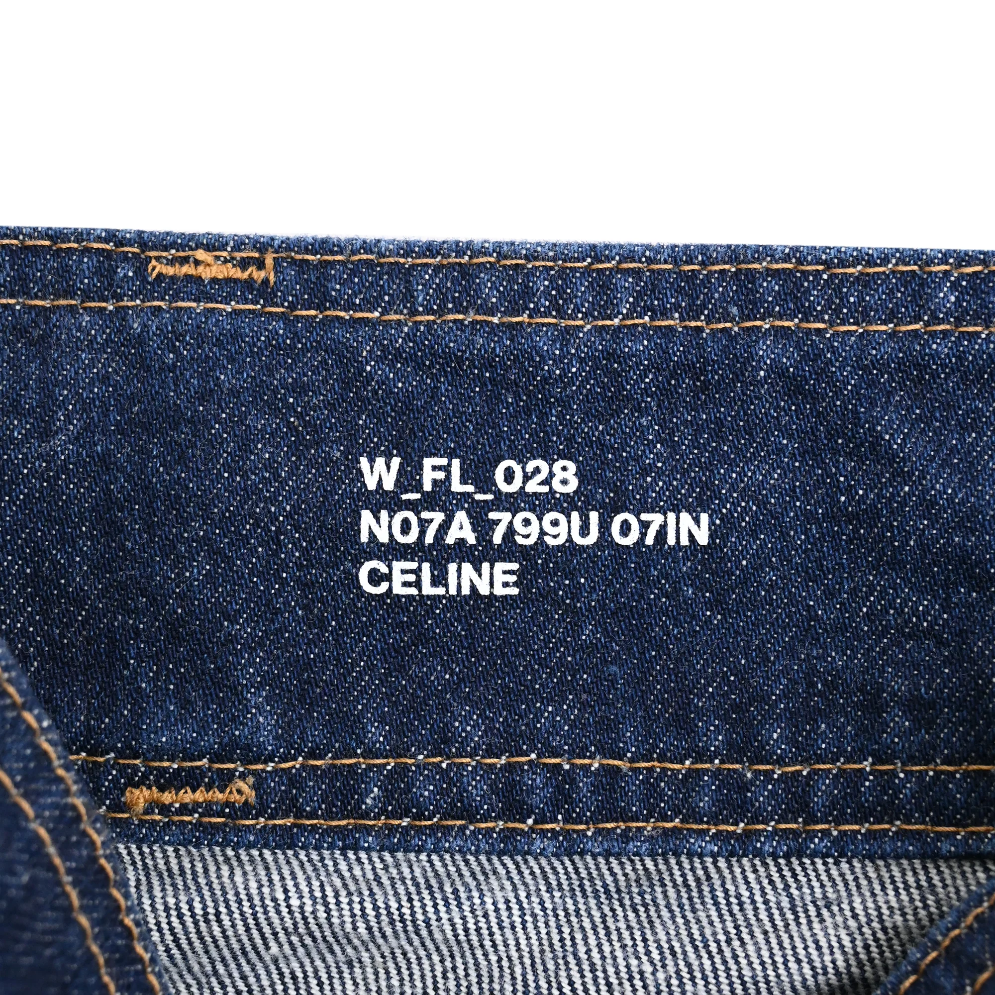Women's Celine Mid Rise Bootcut Jeans in Blue Denim - Image 4