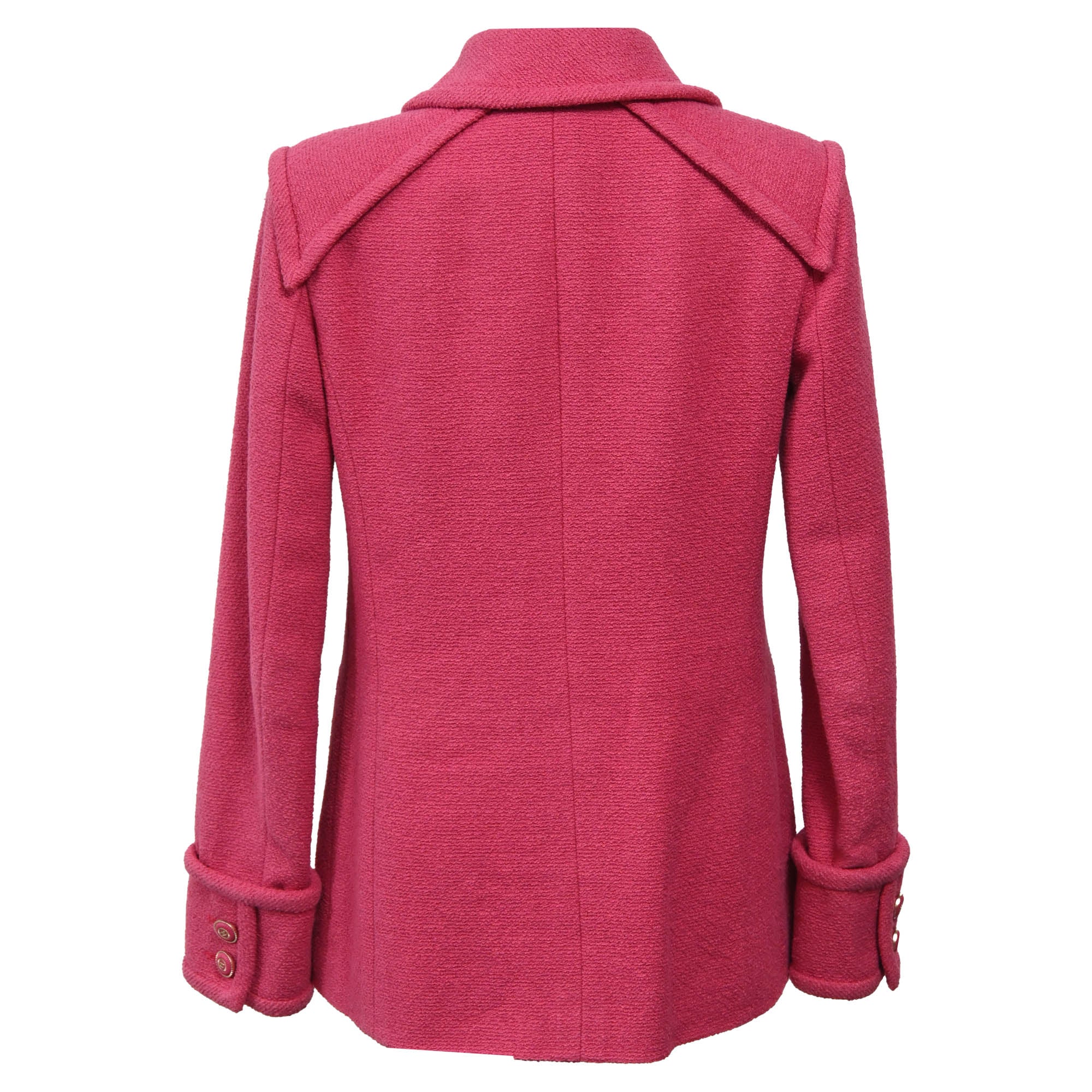 Women's Chanel Four-Pocket Hook and Eye Jacket in Pink Cotton Tweed - Image 3