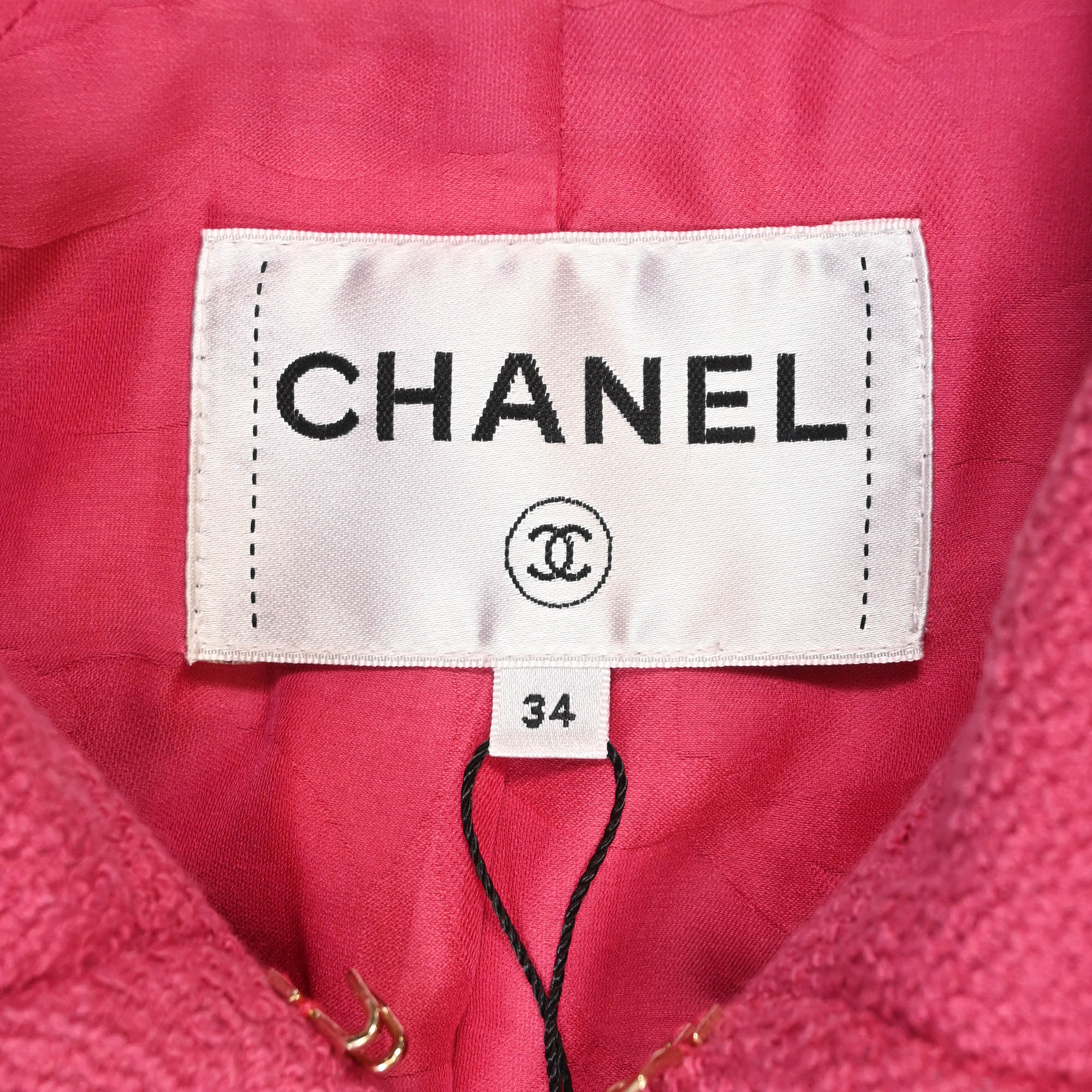 Women's Chanel Four-Pocket Hook and Eye Jacket in Pink Cotton Tweed - Image 5