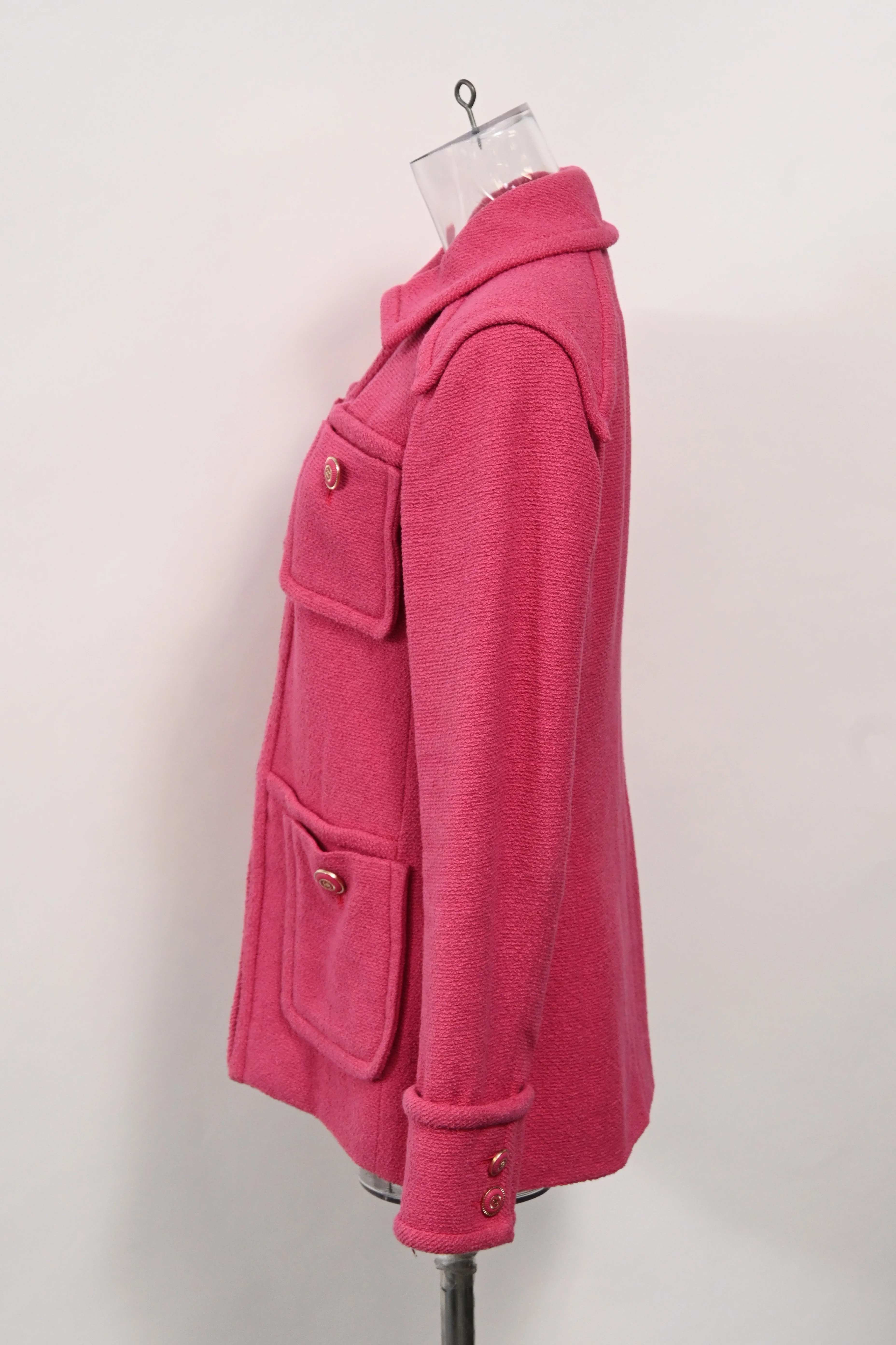 Women's Chanel Four-Pocket Hook and Eye Jacket in Pink Cotton Tweed - Image 7