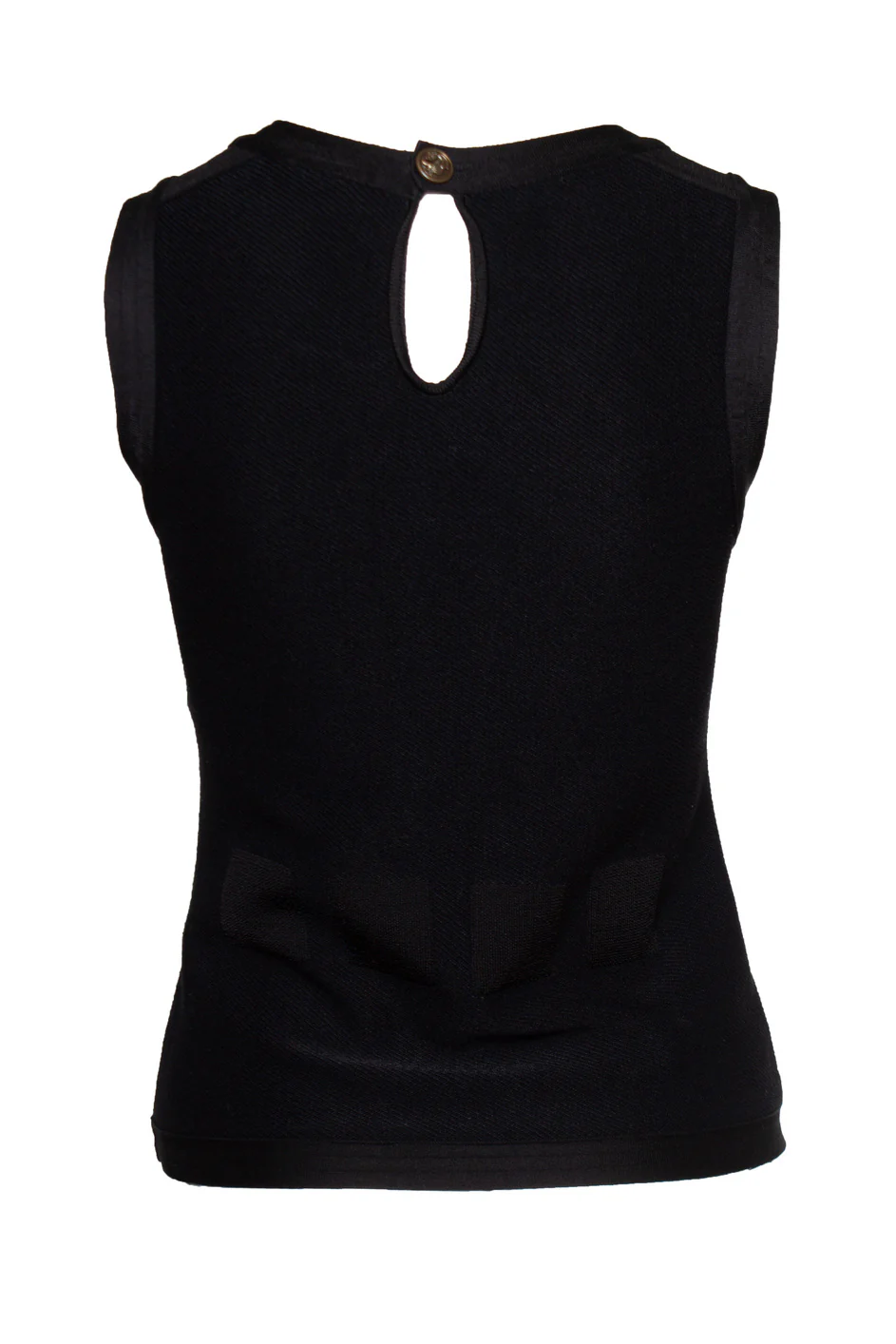 Women's Chanel black woven top with structured print - Image 2