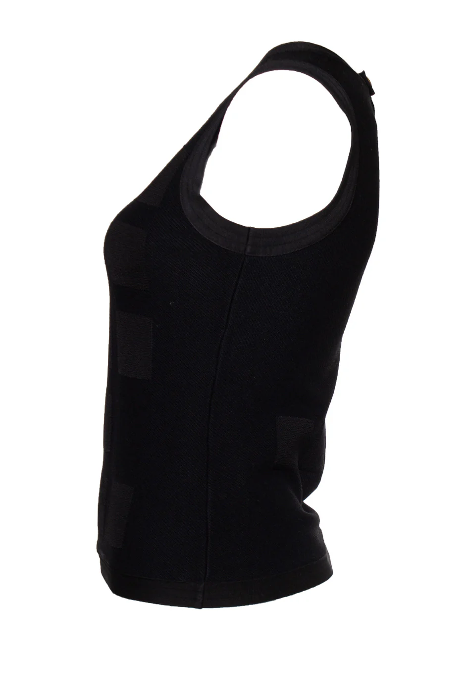 Women's Chanel black woven top with structured print - Image 3