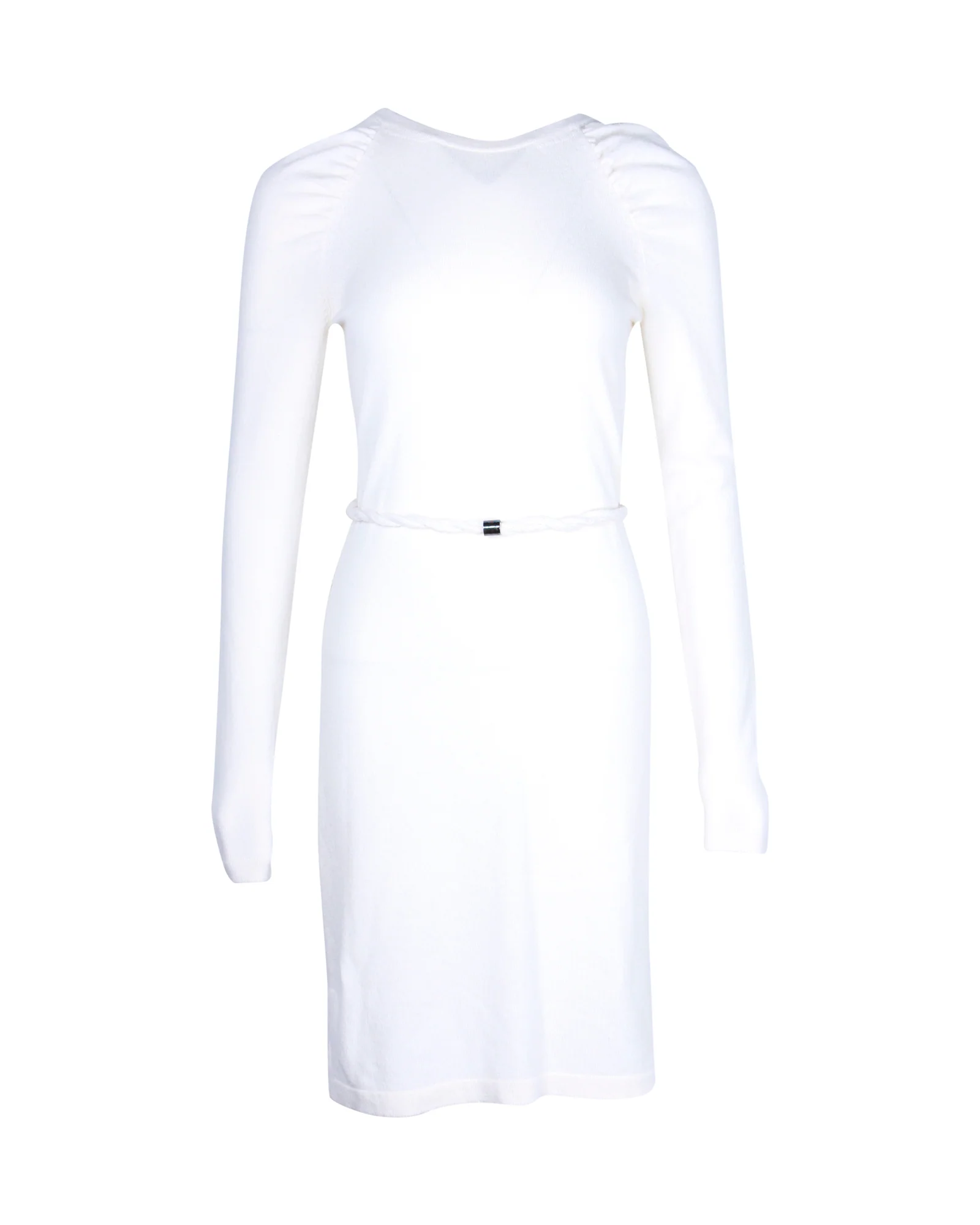 Women's Chanel Long-Sleeve Knit Knee-Length Dress in Cream Cashmere - Image 4